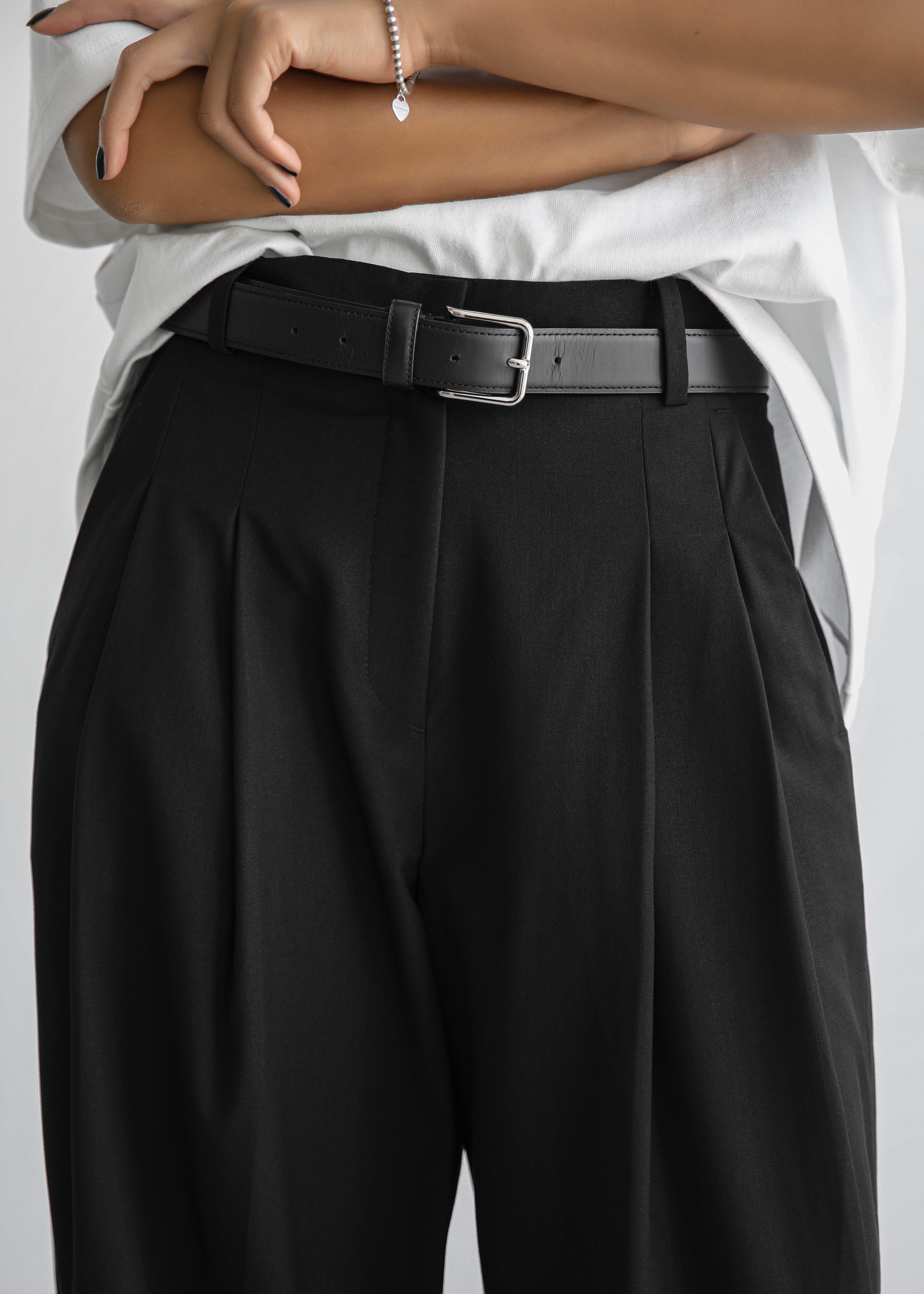 Gelso Pleated Trousers - Black - 4