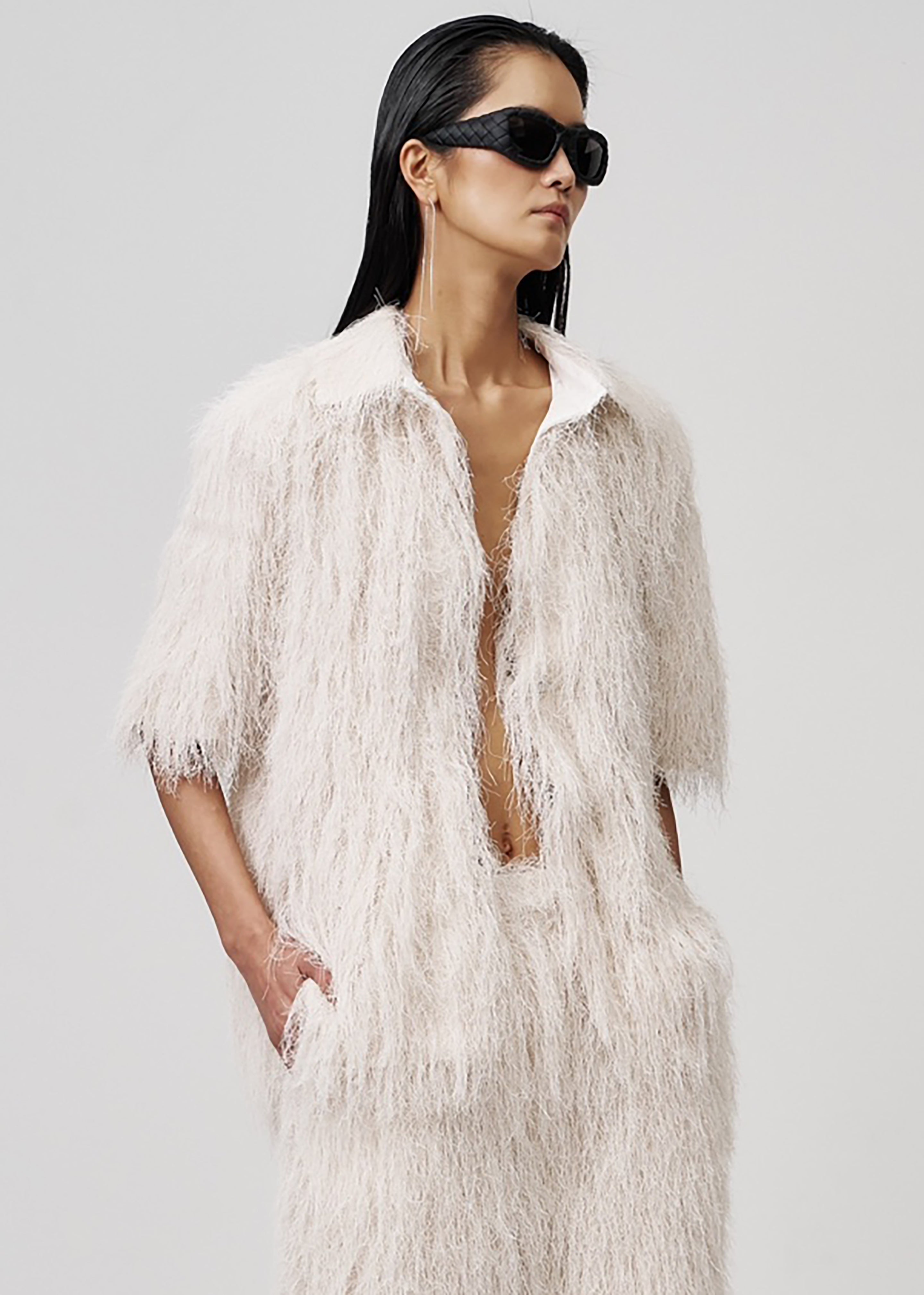 Paolina Fringed Shirt - White - 11