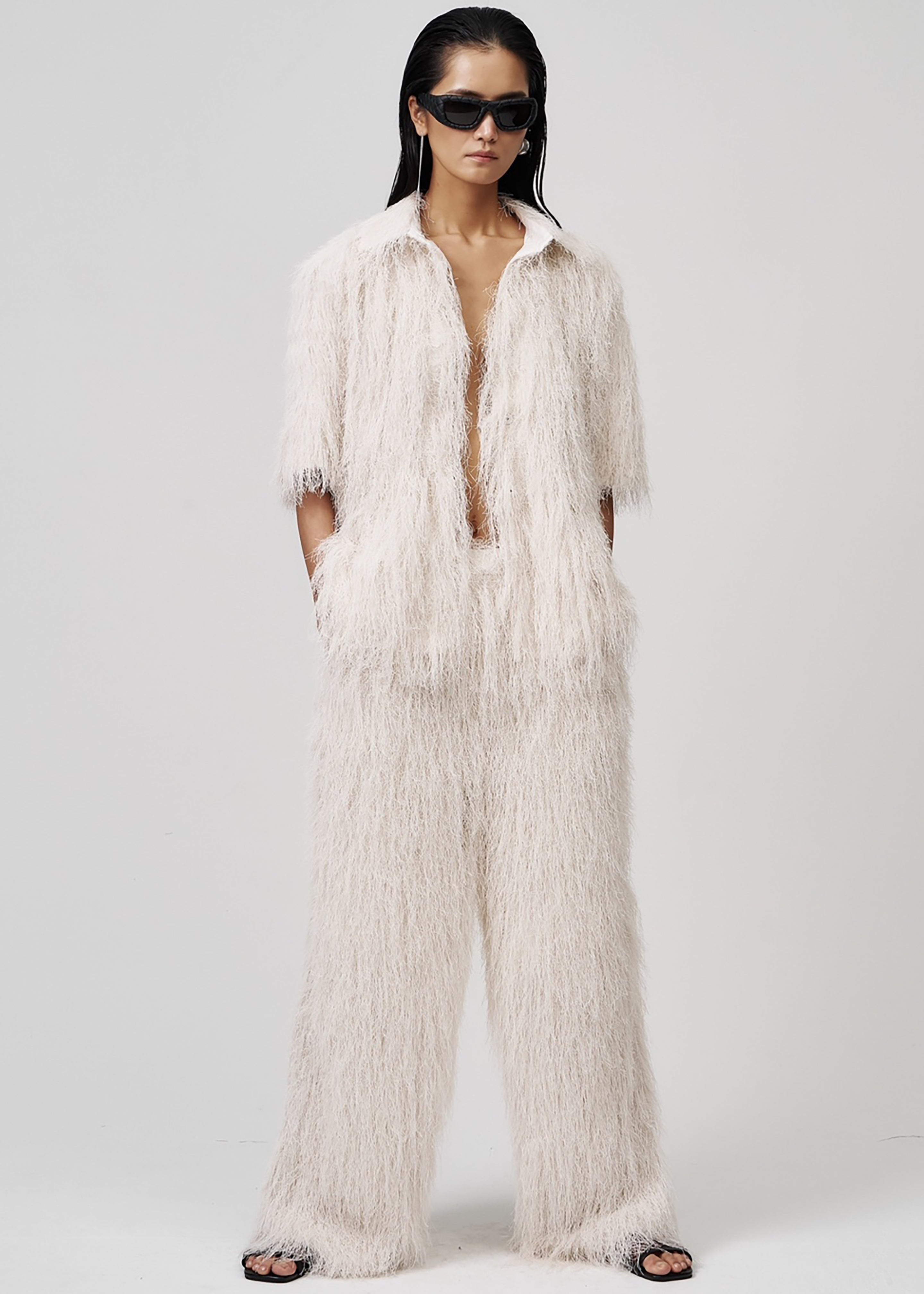 Paolina Fringed Shirt - White - 12
