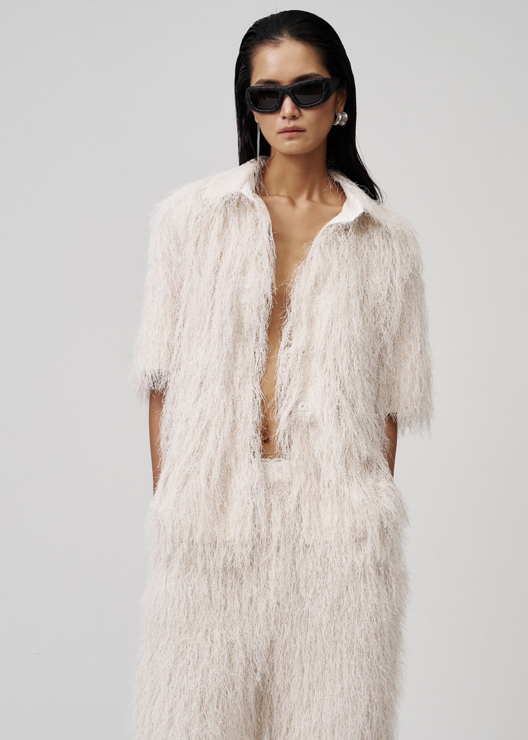 Paolina Fringed Shirt - White - 13