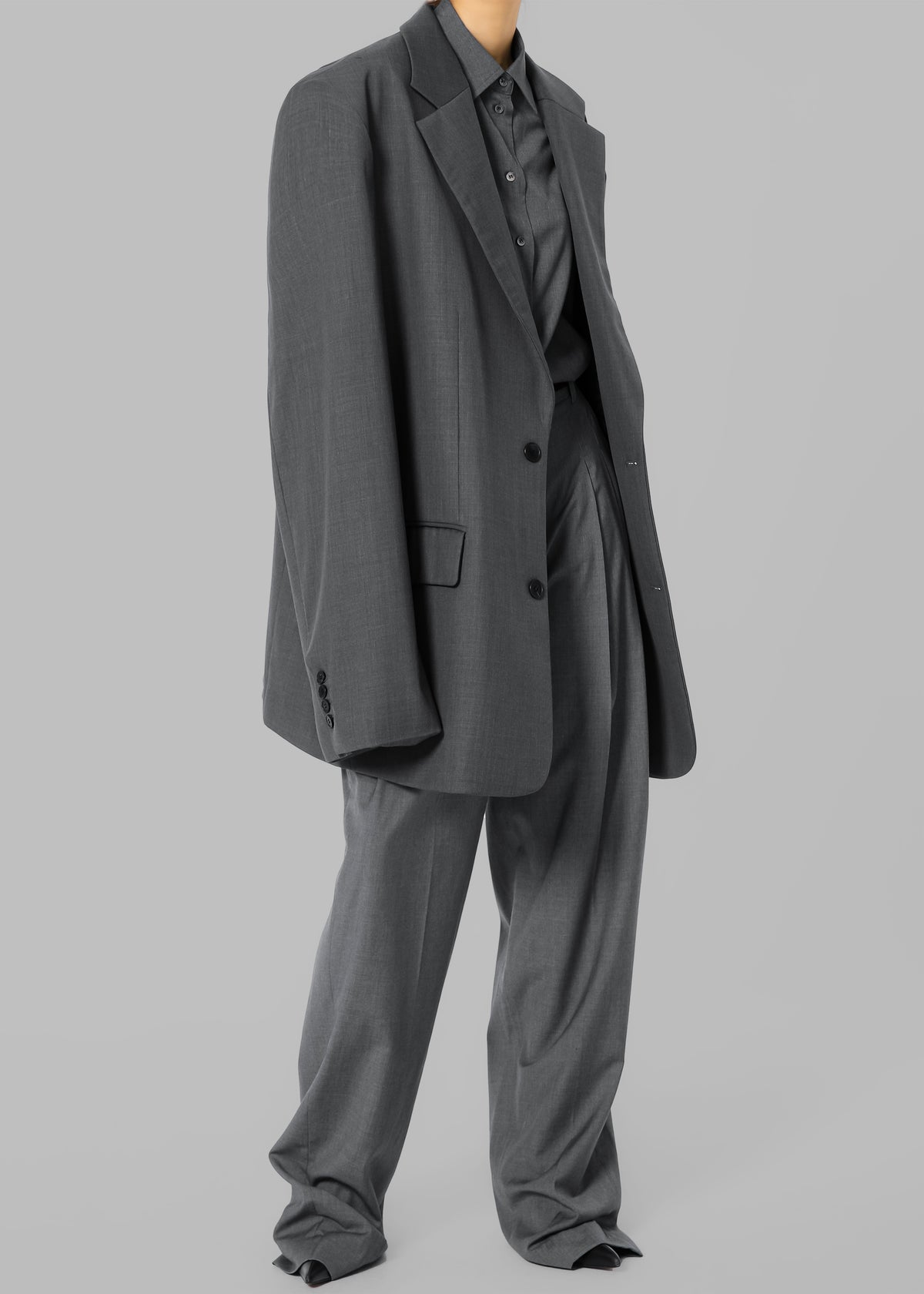 Gelso Oversized Blazer - Dark Grey Melange - 9
