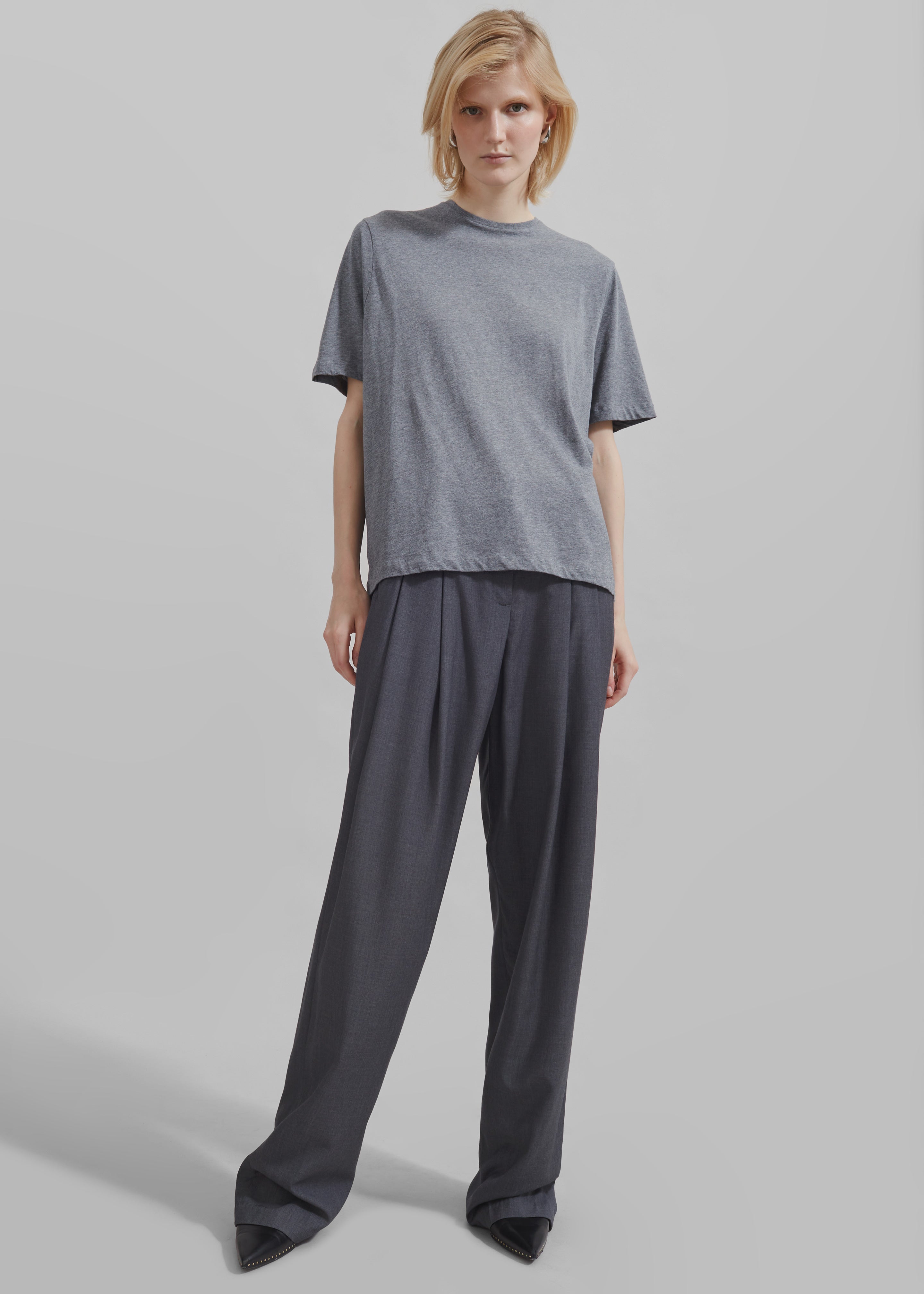Harper Soft Organic T-Shirt - Dark Grey Melange - 3