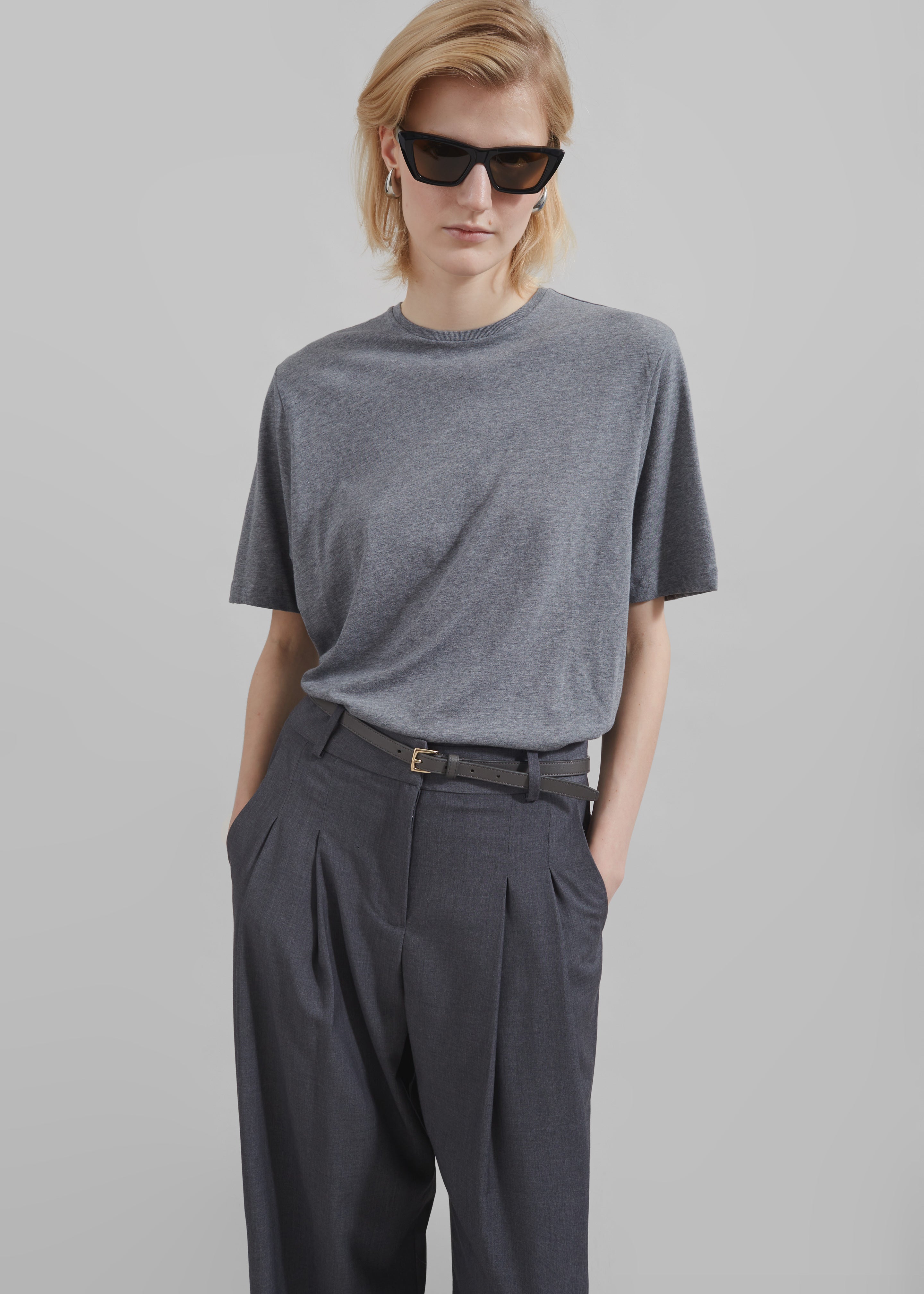 Harper Soft Organic T-Shirt - Dark Grey Melange - 2