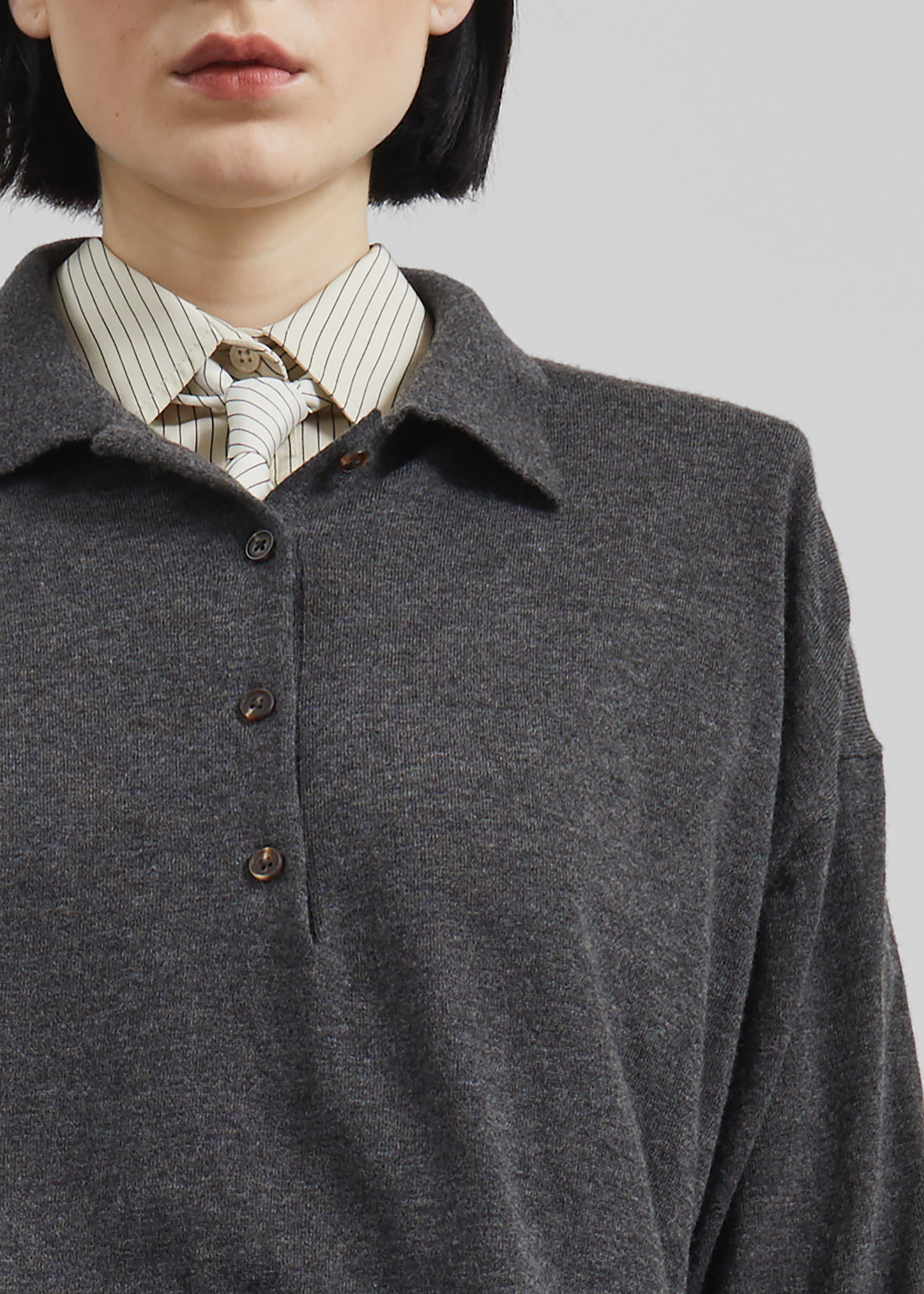 Croydon Padded Knit Polo - Grey - 4