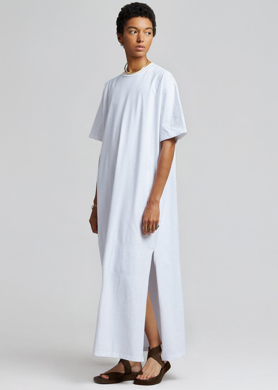 Lou Oversized Tee Dress - Optic White - 3