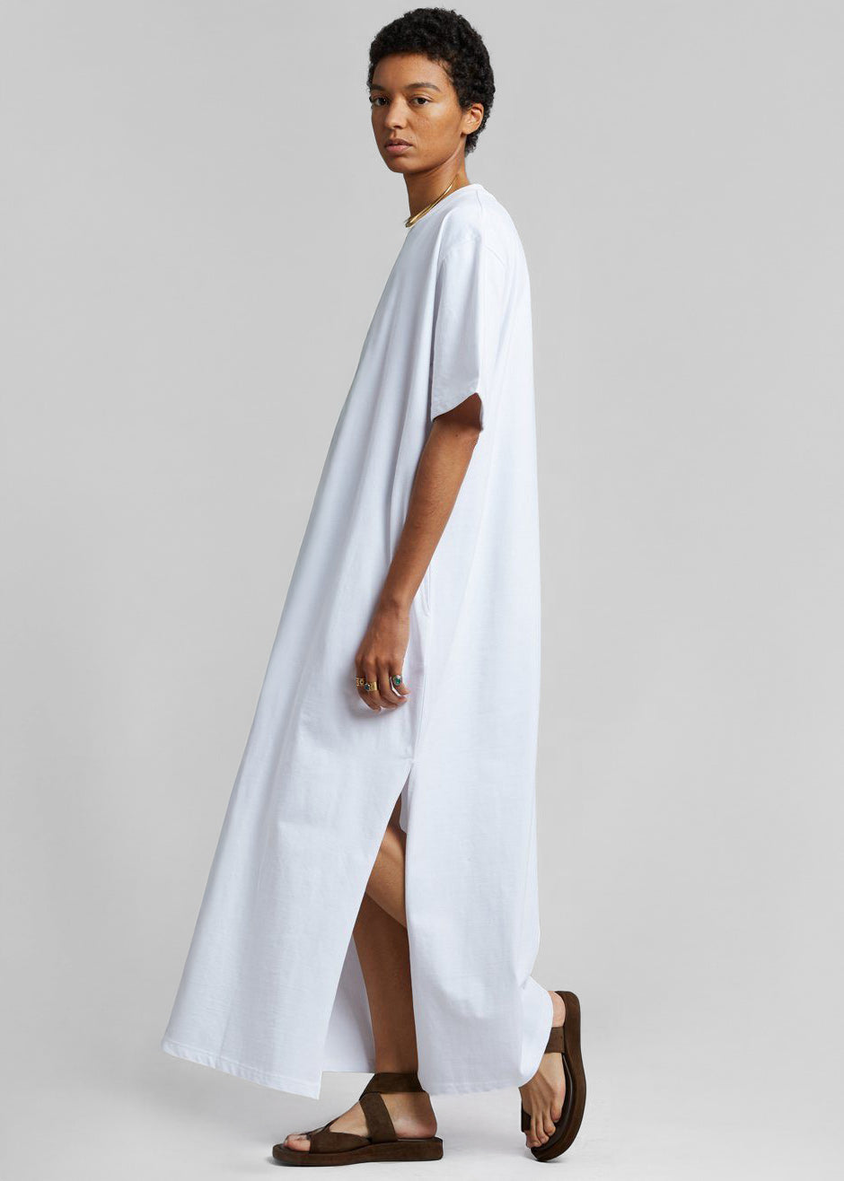 Lou Oversized Tee Dress - Optic White - 7