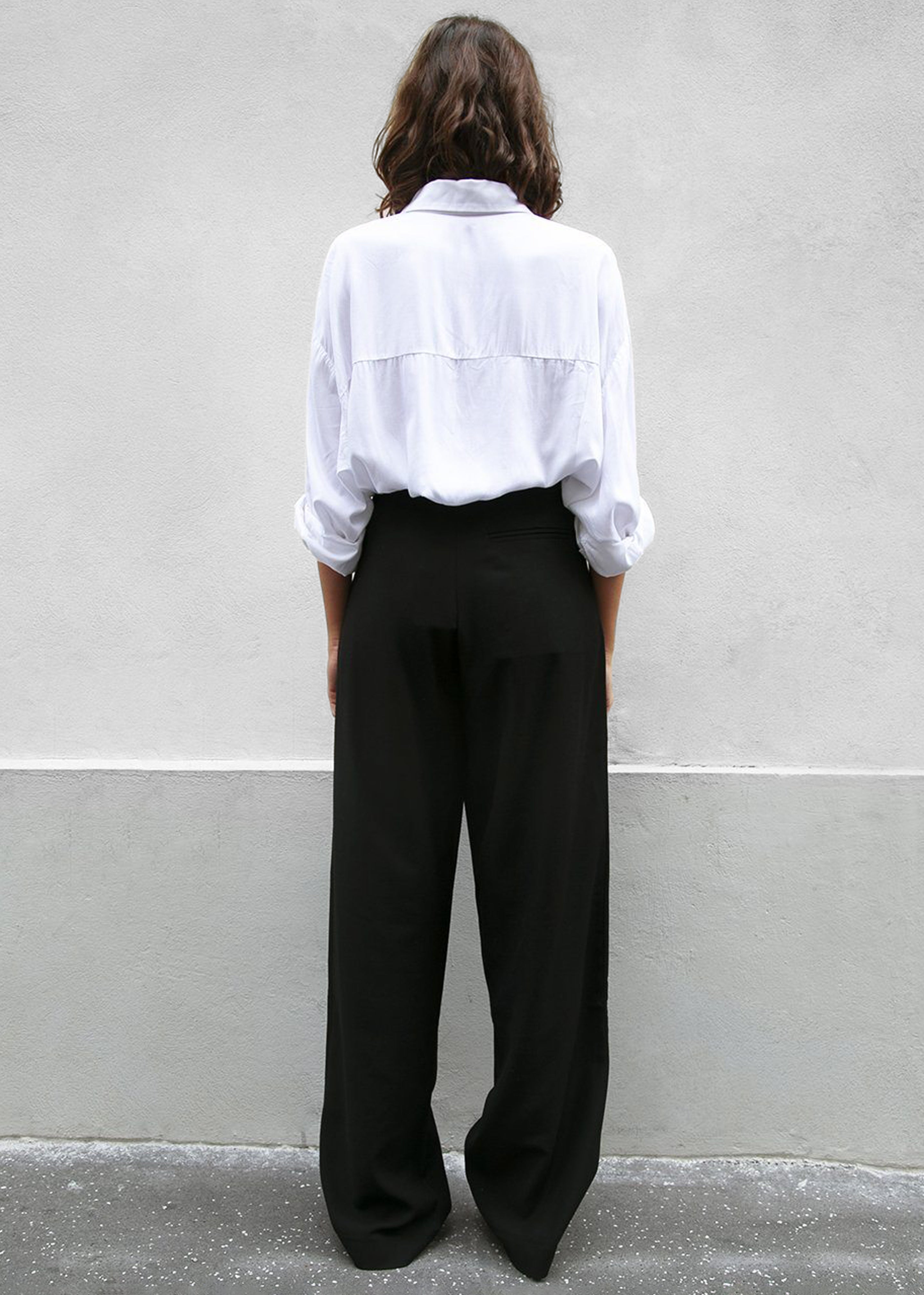 Hanna Silky Oversized Blouse - White - 7