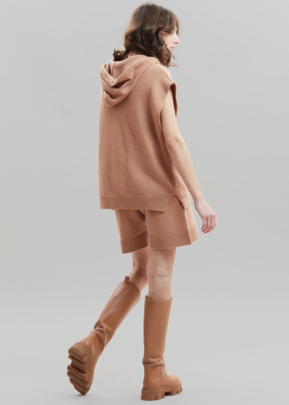 Juno Sleeveless Knit Hoodie - Terra Cotta - 8