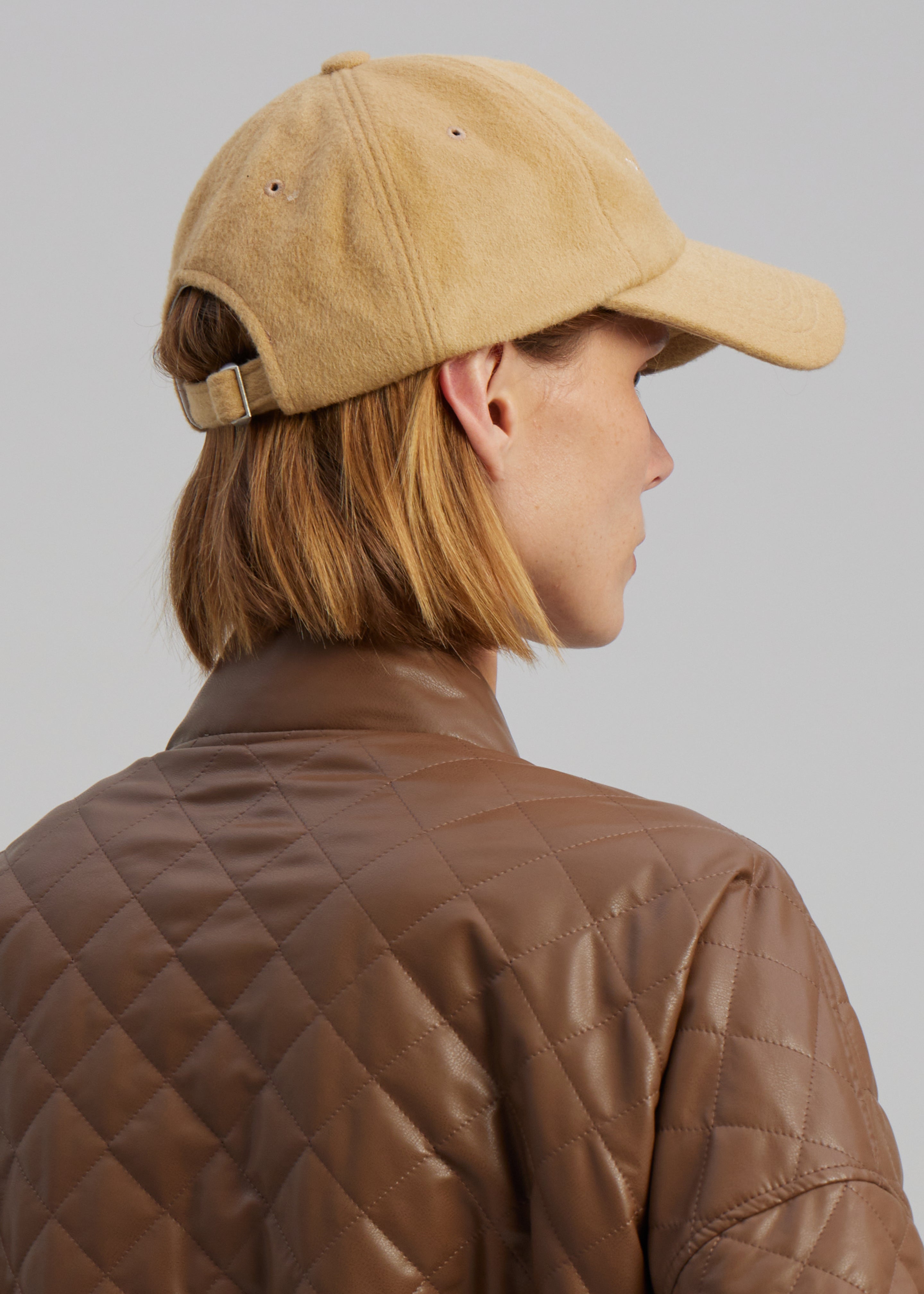 Frankie Wool Baseball Cap - Caramel - 5