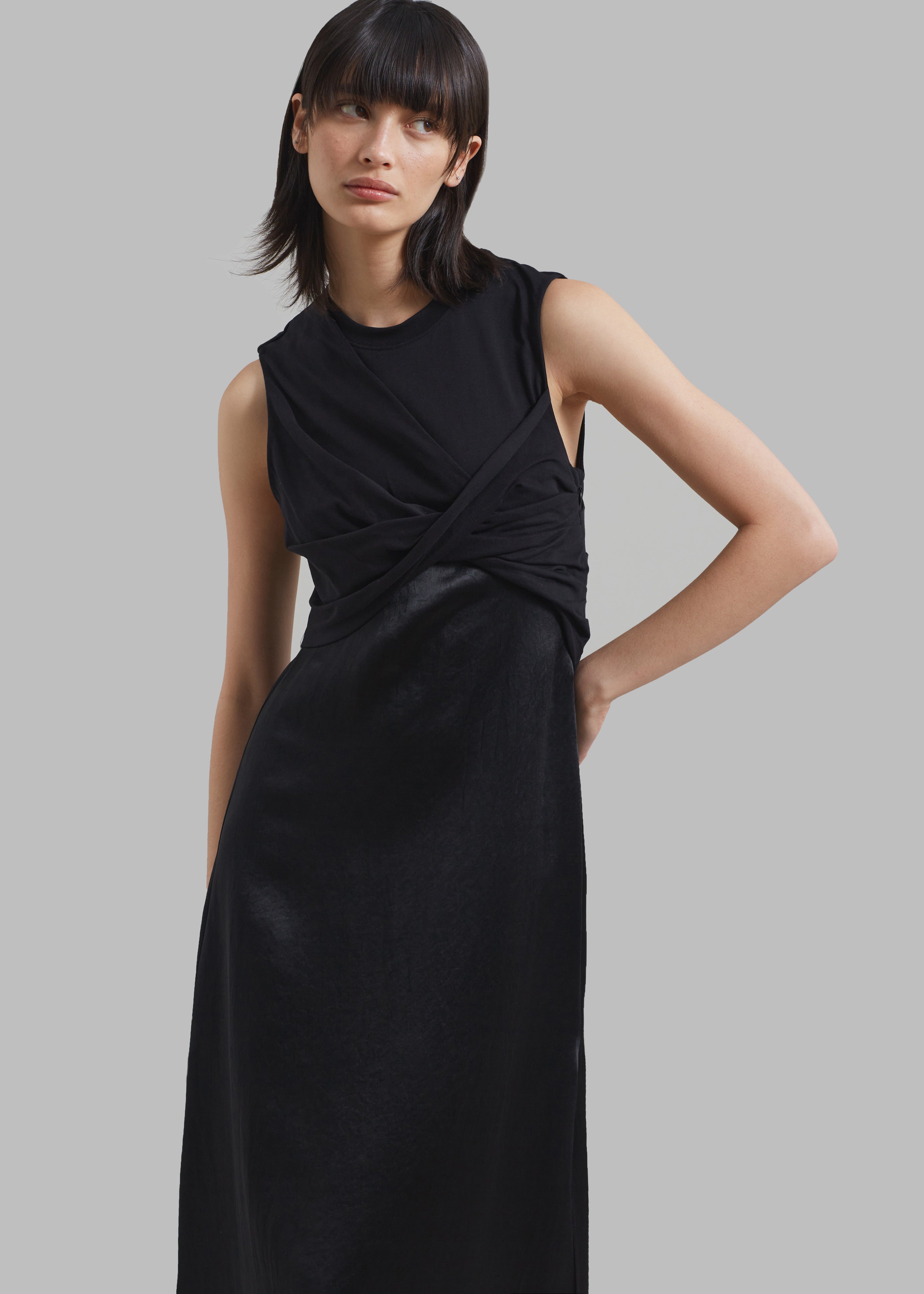 3.1 Phillip Lim Twist Tank Slip Dress - Black - 2
