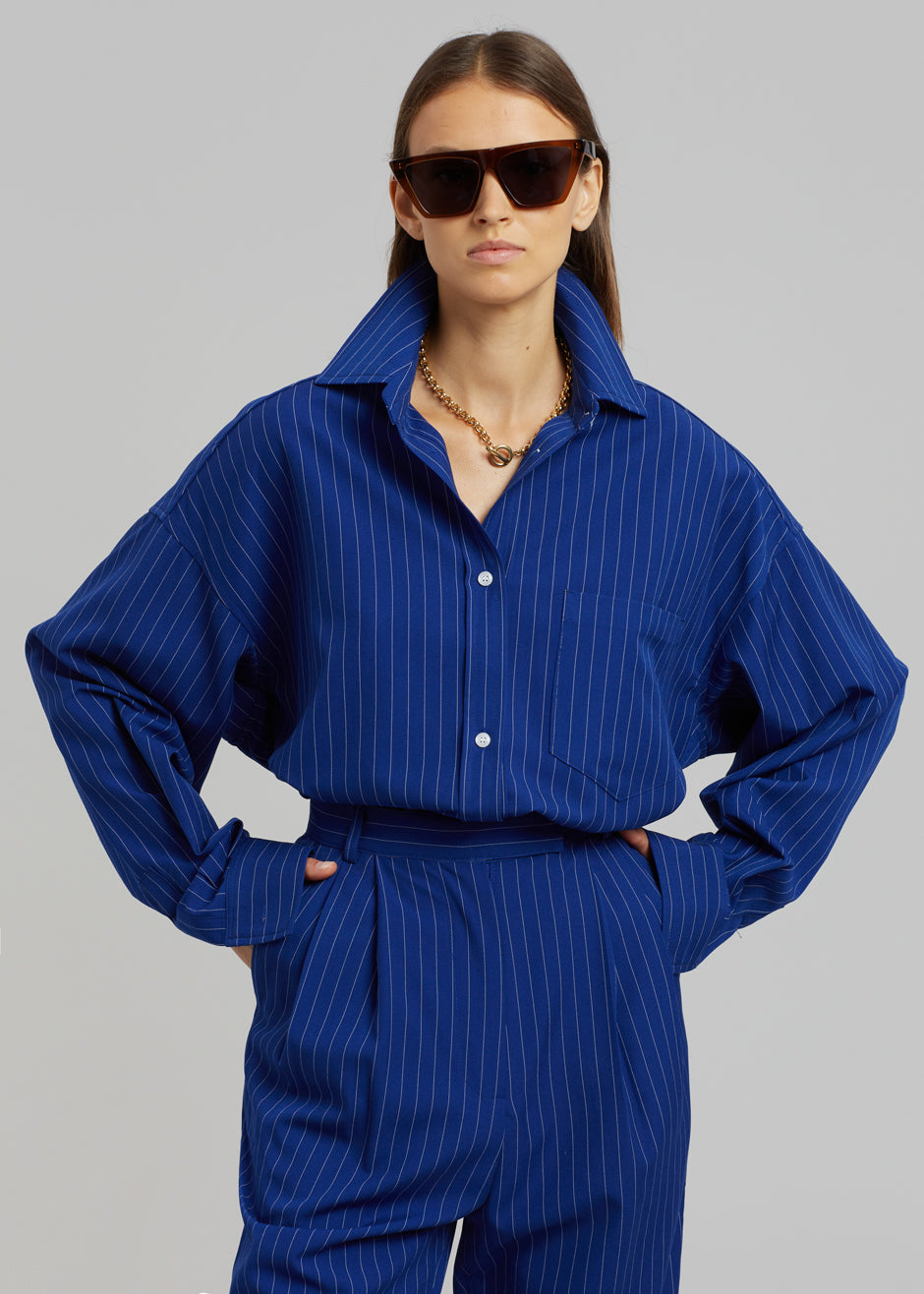 Georgia Fluid Stripe Shirt - Deep Blue - 7