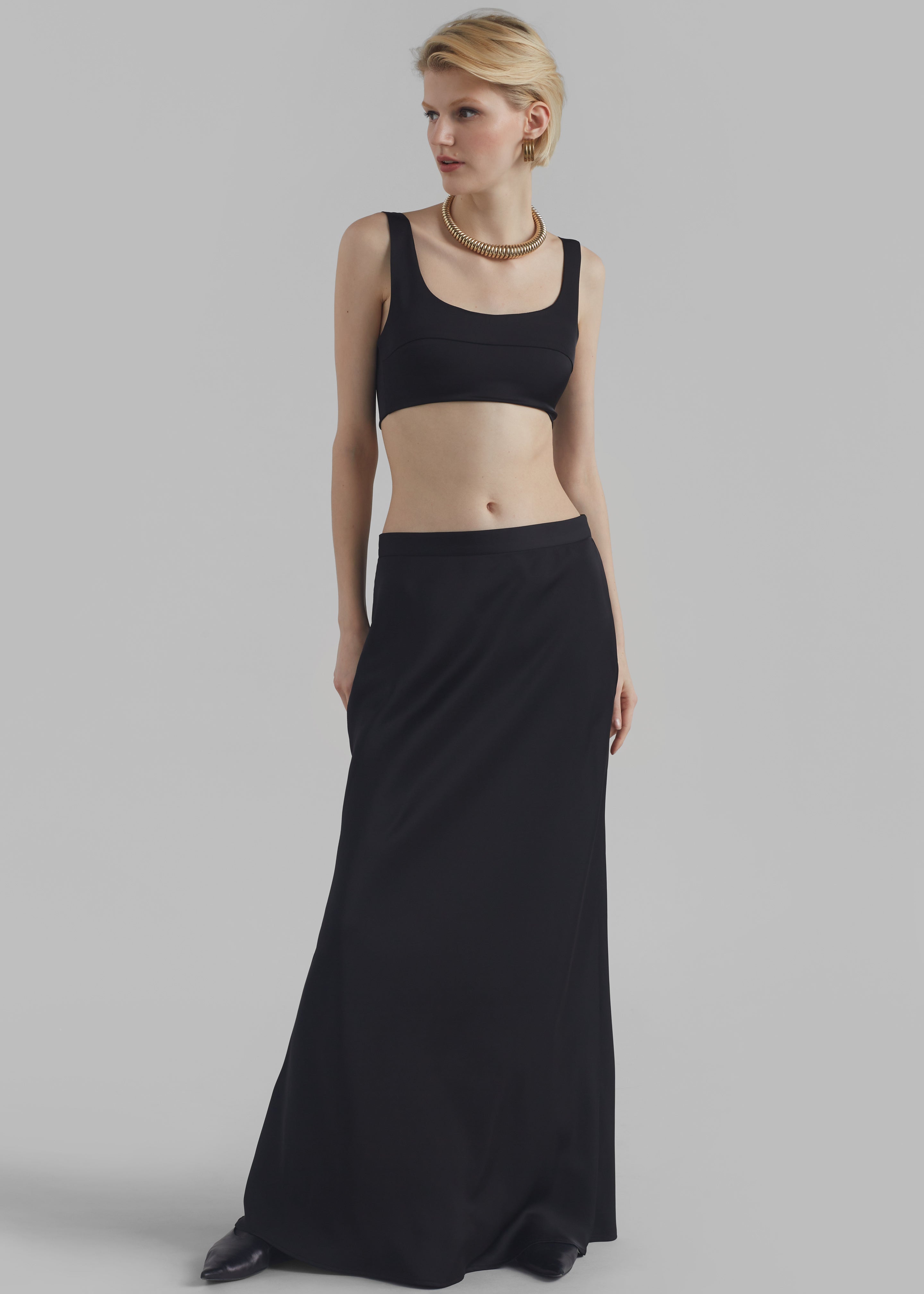 Ada Satin Bra Top - Black - 3