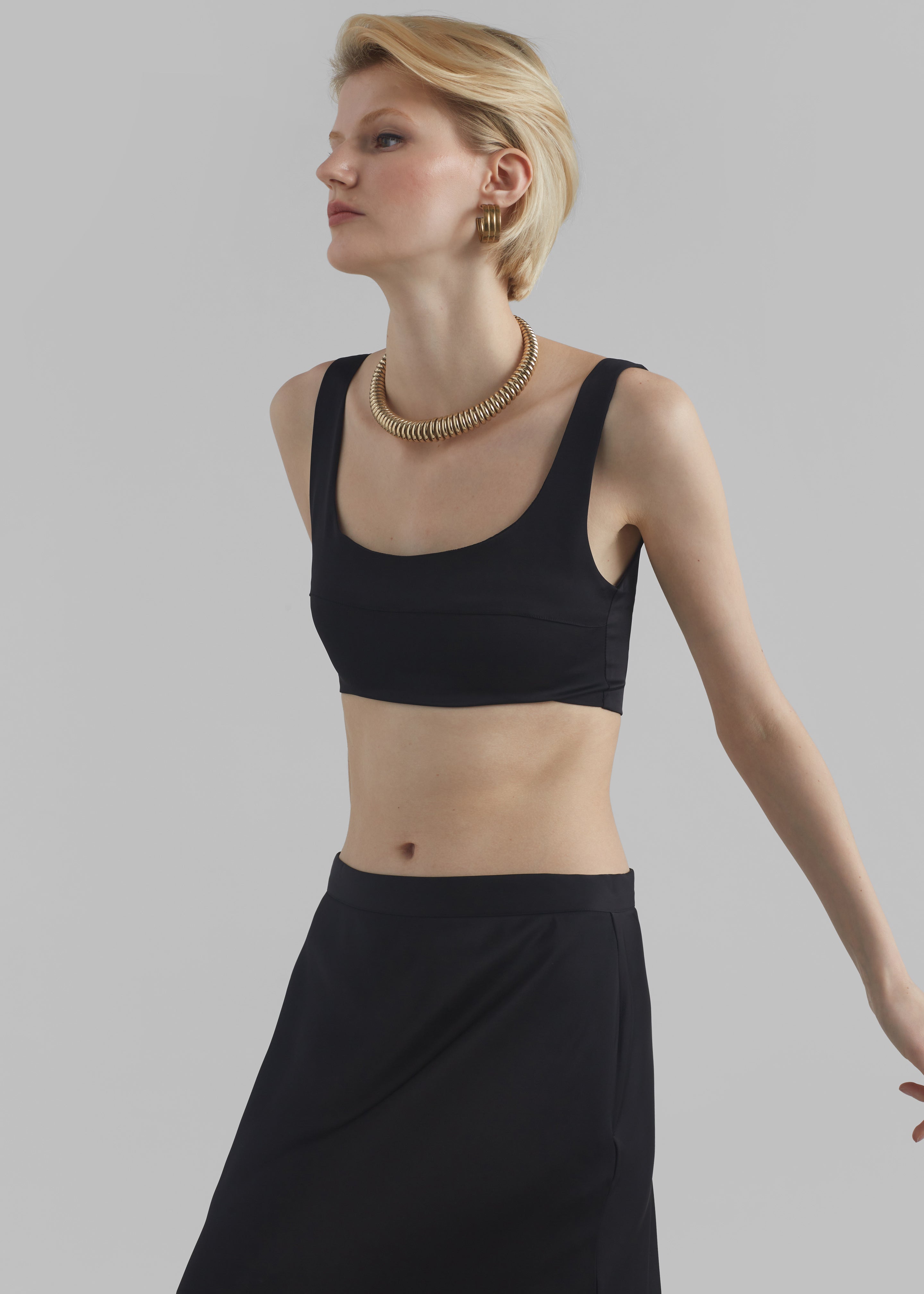 Ada Satin Bra Top - Black - 6