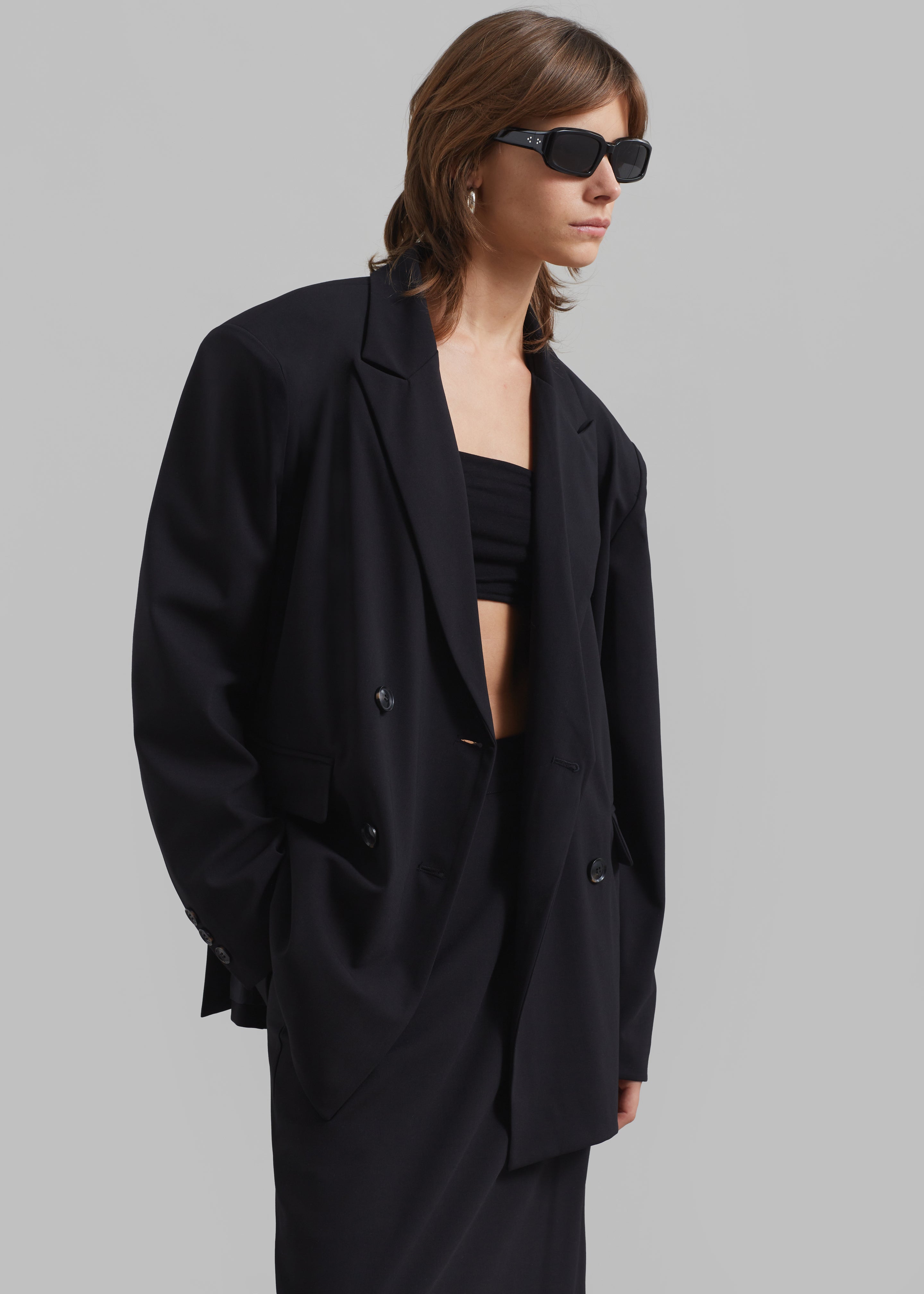 Allison Double Breasted Blazer - Black - 8