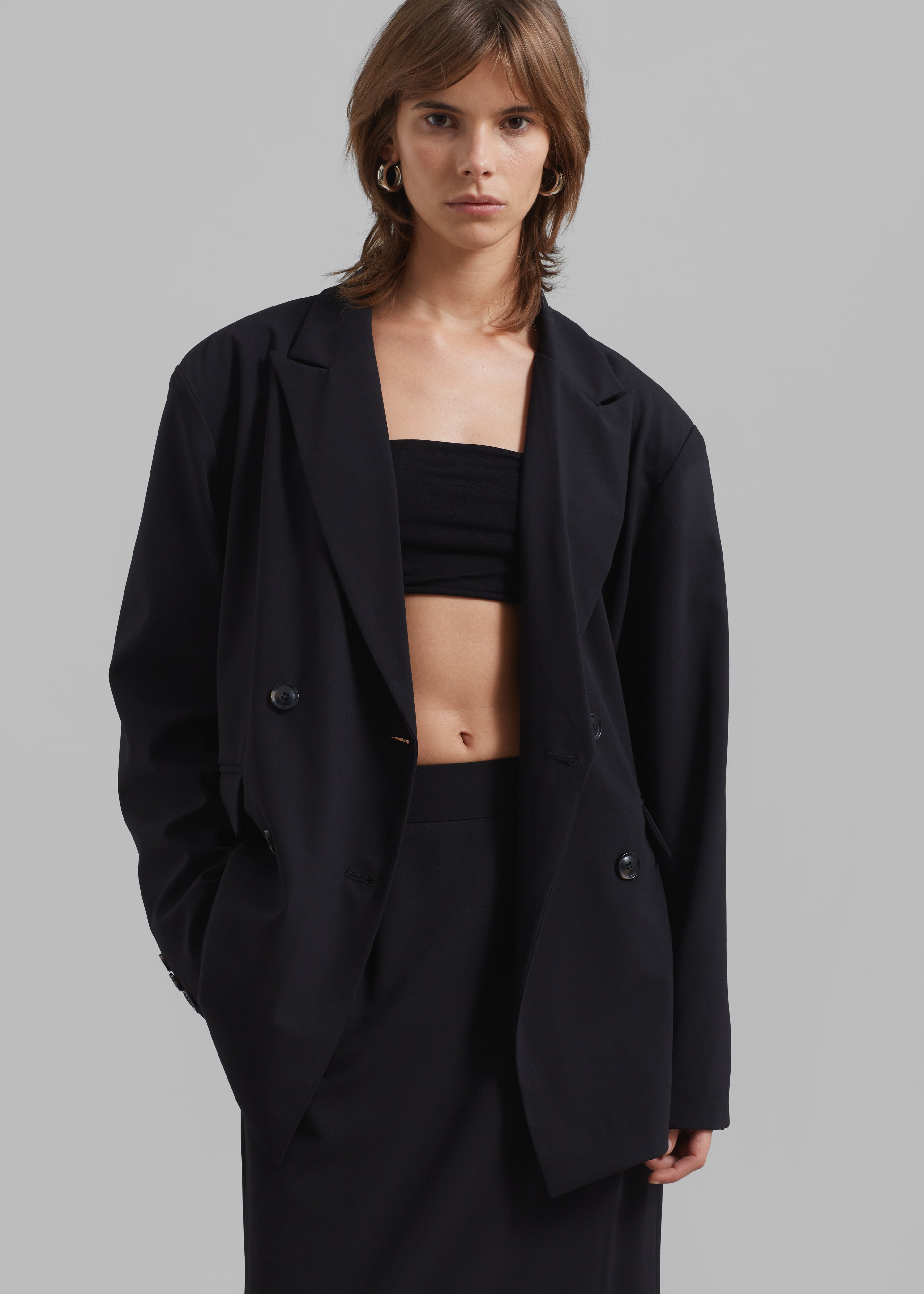 Allison Double Breasted Blazer - Black - 9