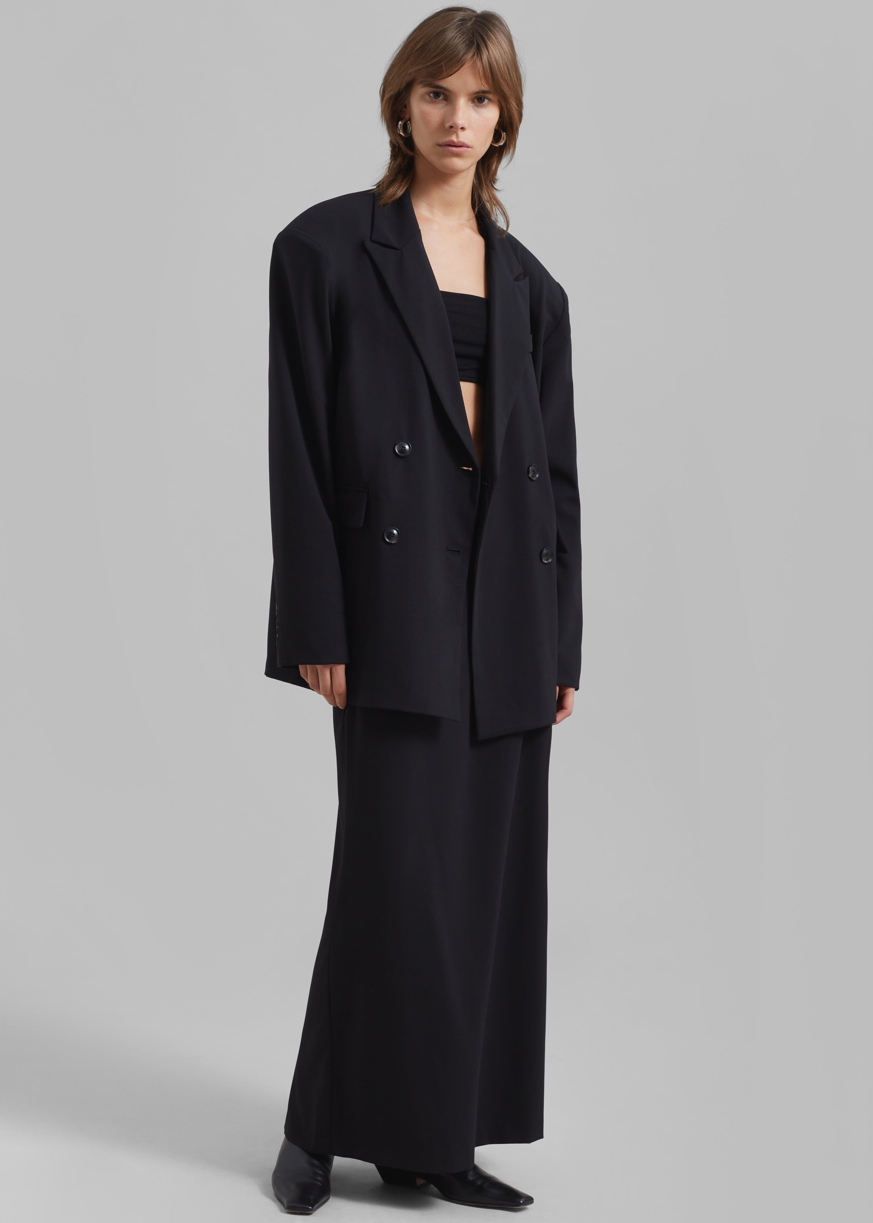 Allison Double Breasted Blazer - Black - 2
