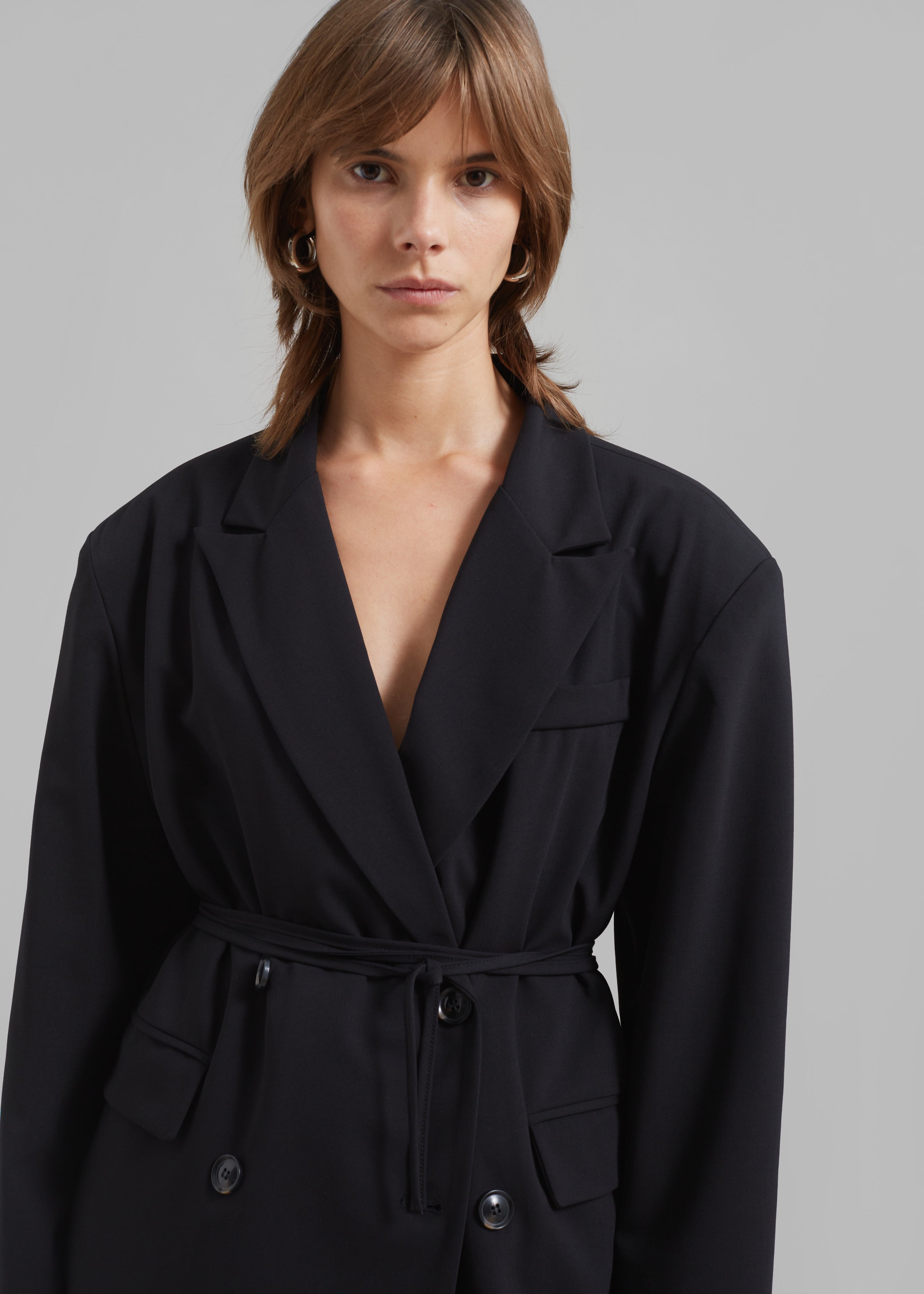 Allison Double Breasted Blazer - Black - 4