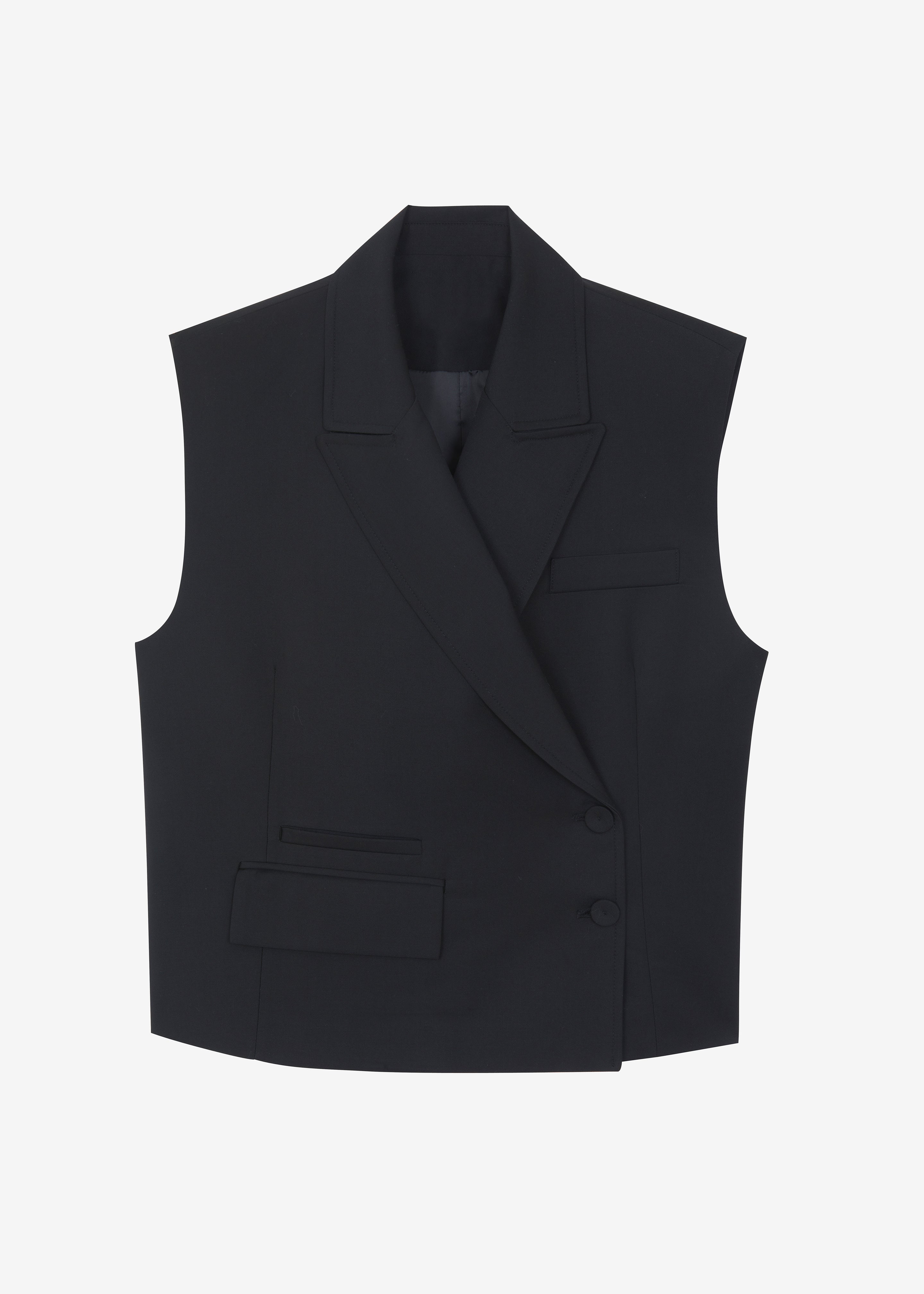 Alora Asymmetrical Vest - Black - 8