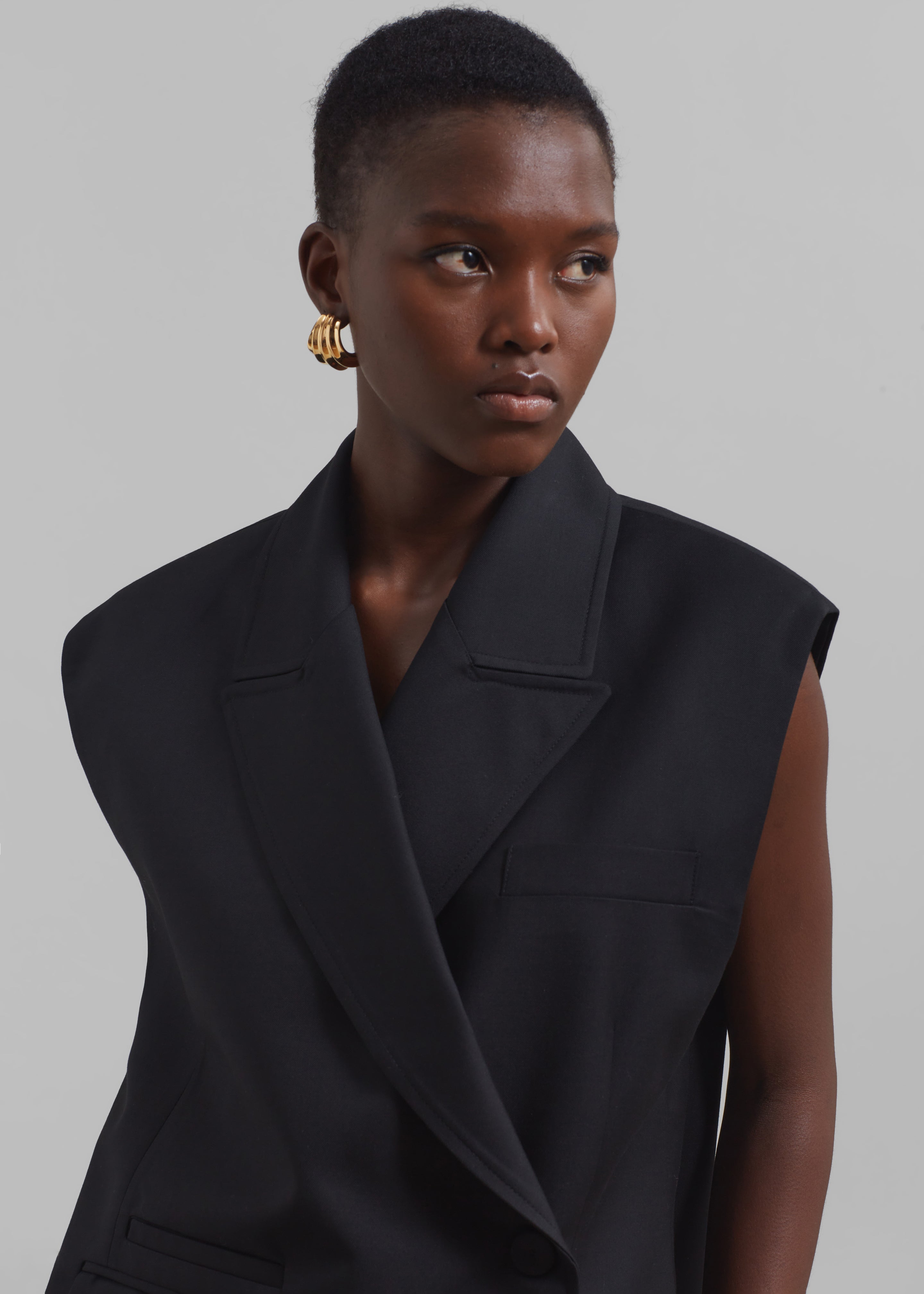 Alora Asymmetrical Vest - Black - 5