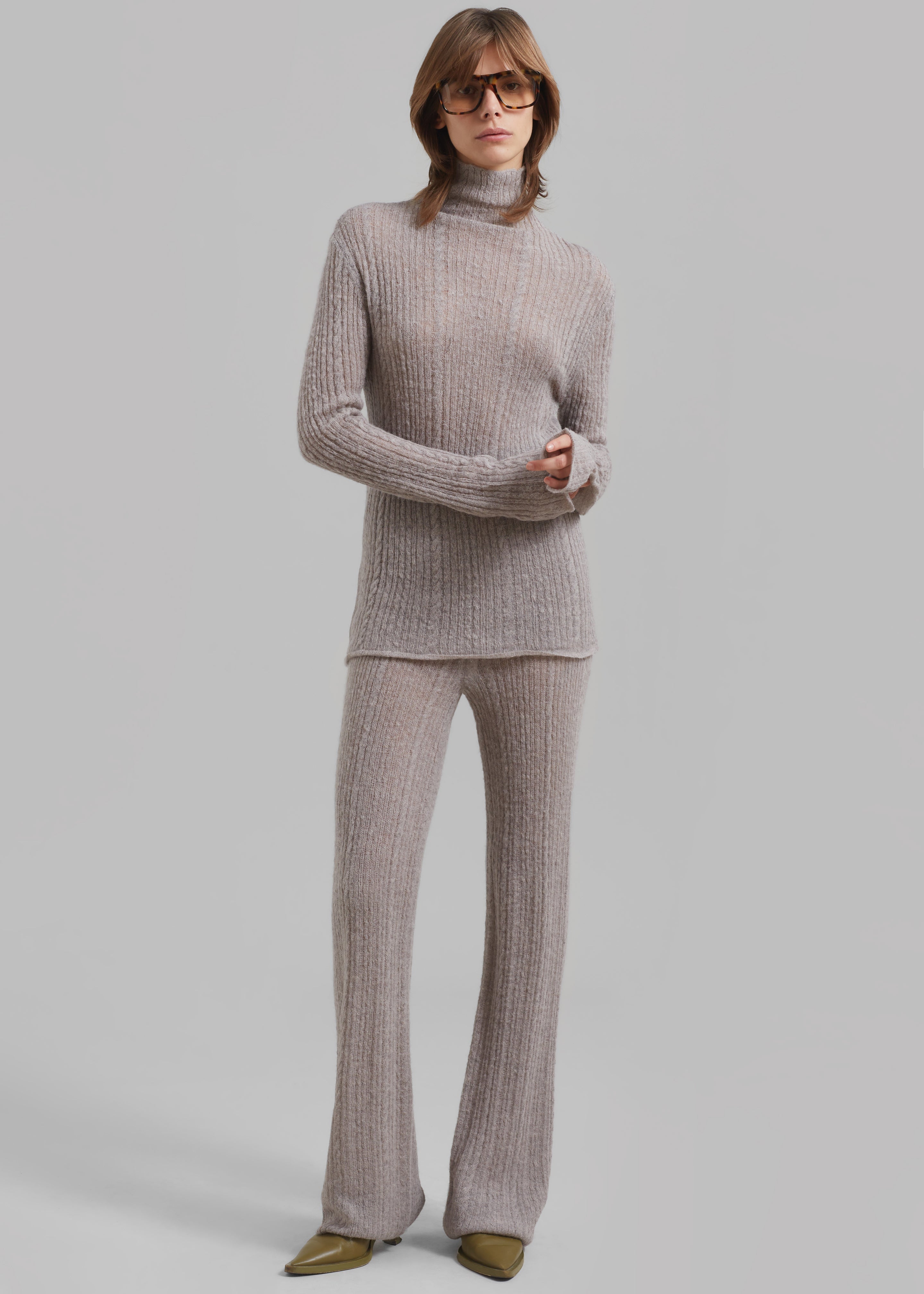 Amomento Sheer Knit Pants - Charcoal - 4
