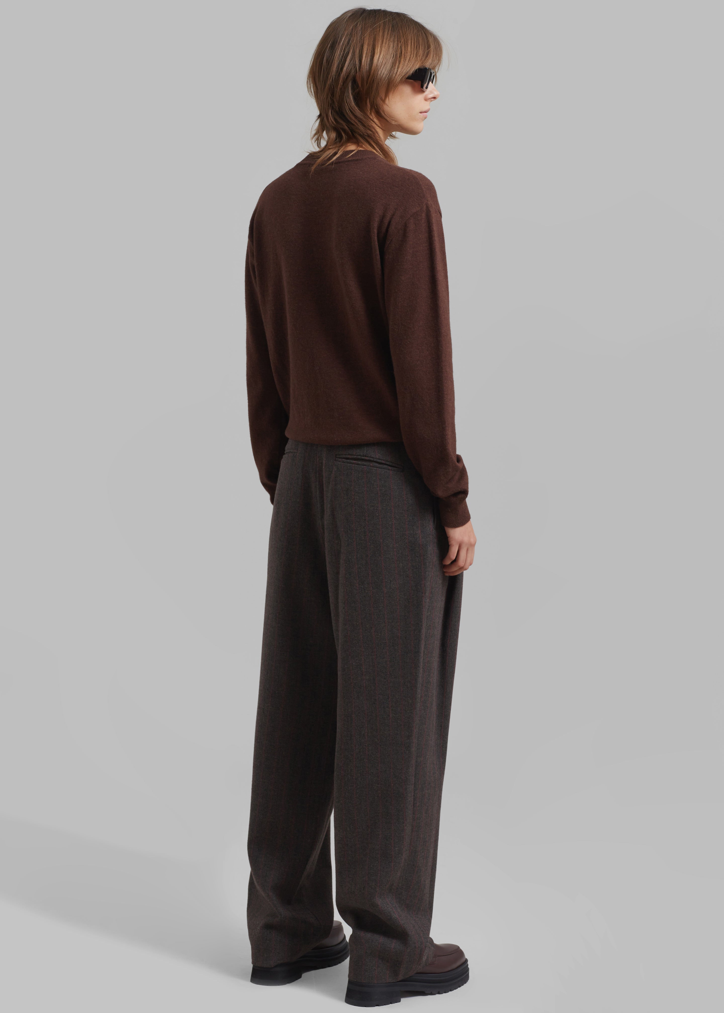 Amomento Wool Stripe Martin Pants - Brown - 9