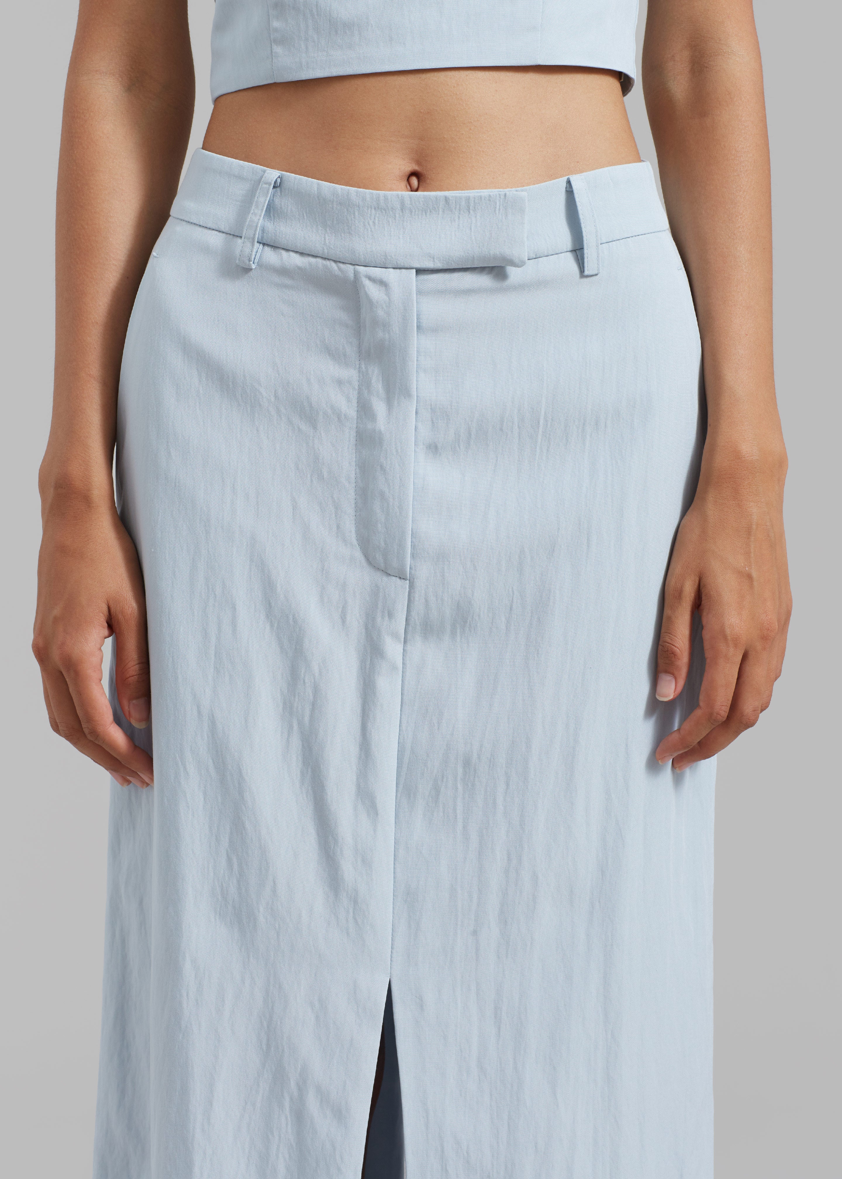 Anastasia Slit Midi Skirt - Sky - 4