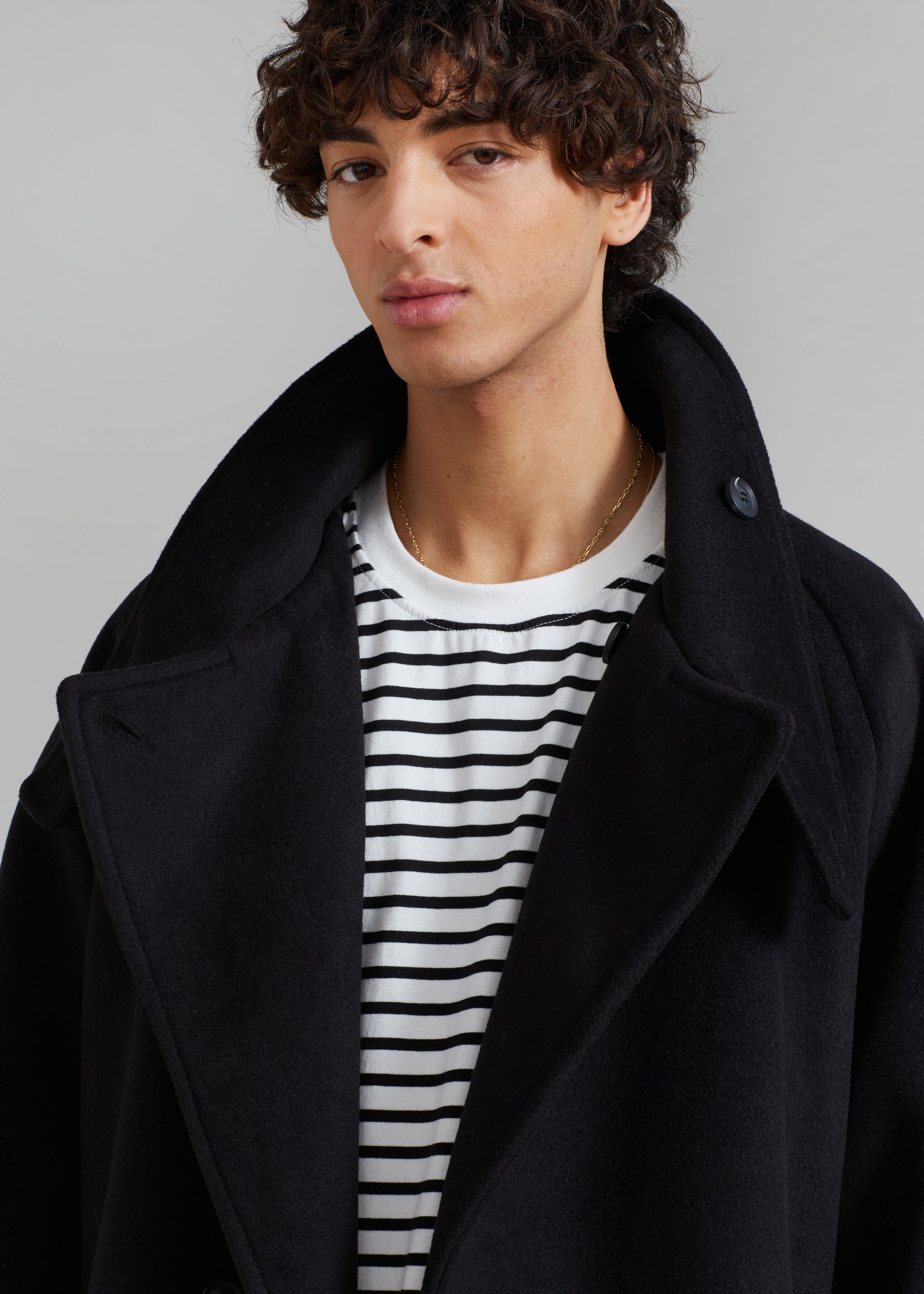 Andrea Double Breasted Coat - Black - 6
