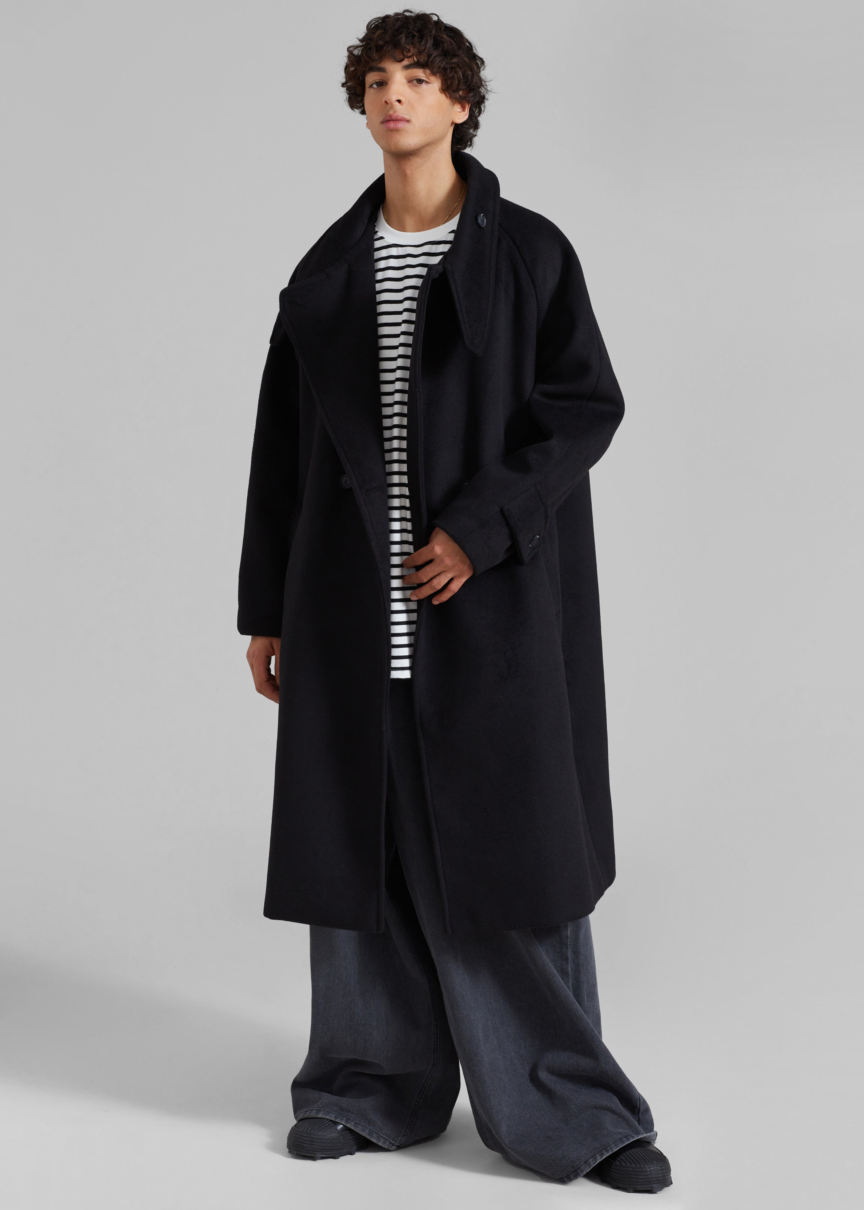 Andrea Double Breasted Coat - Black - 3