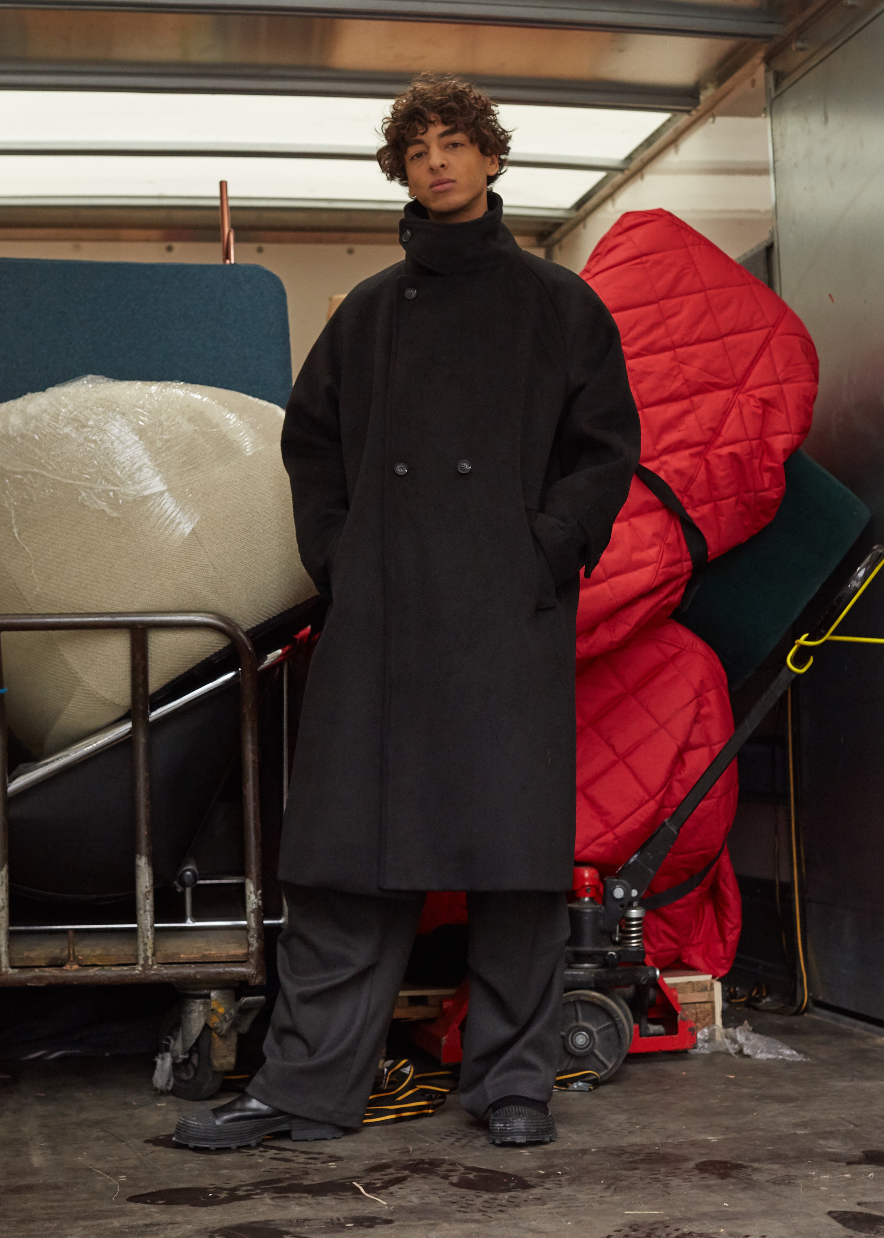 Andrea Double Breasted Coat - Black - 10