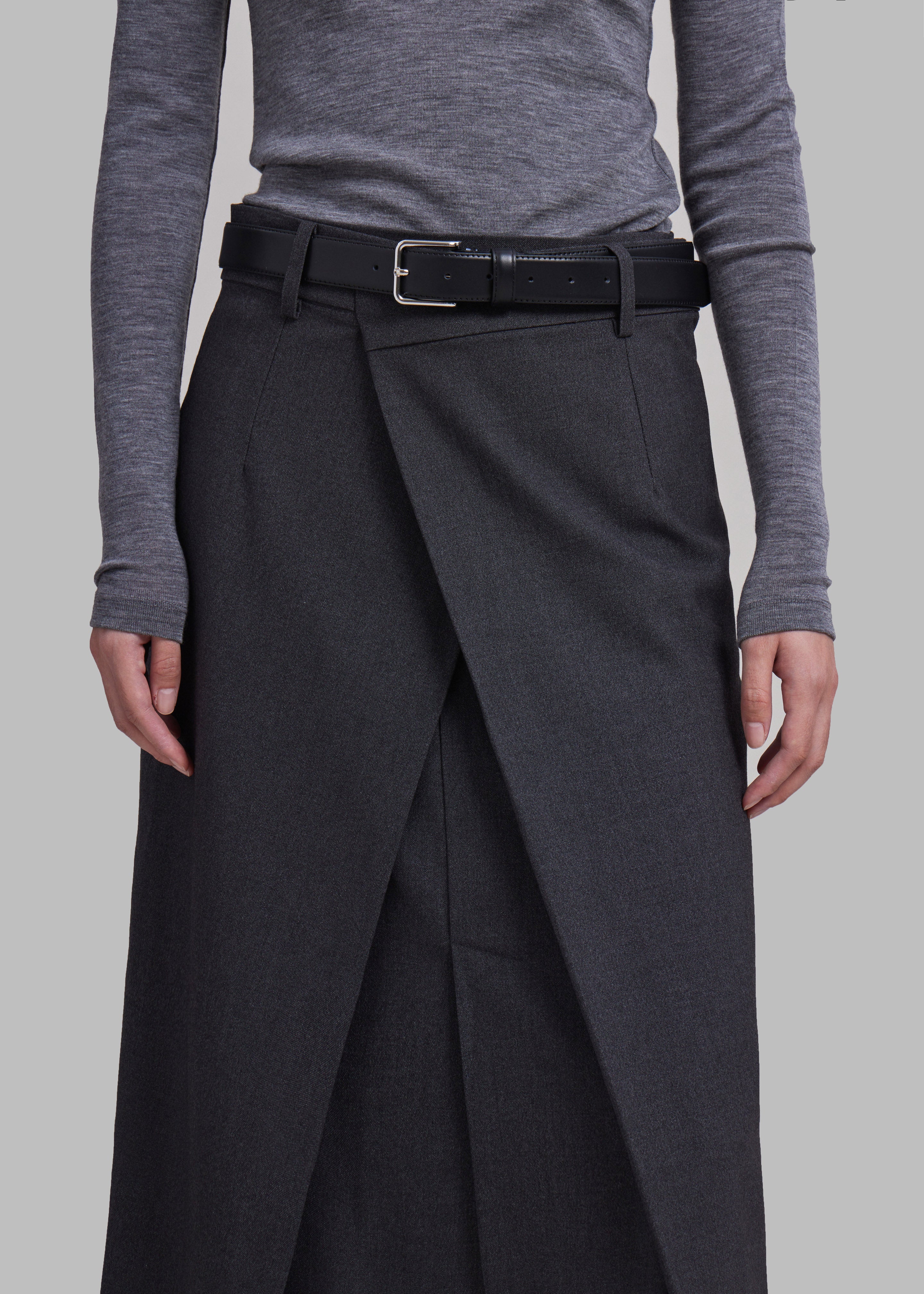Andy Midi Wrap Skirt - Charcoal - 4