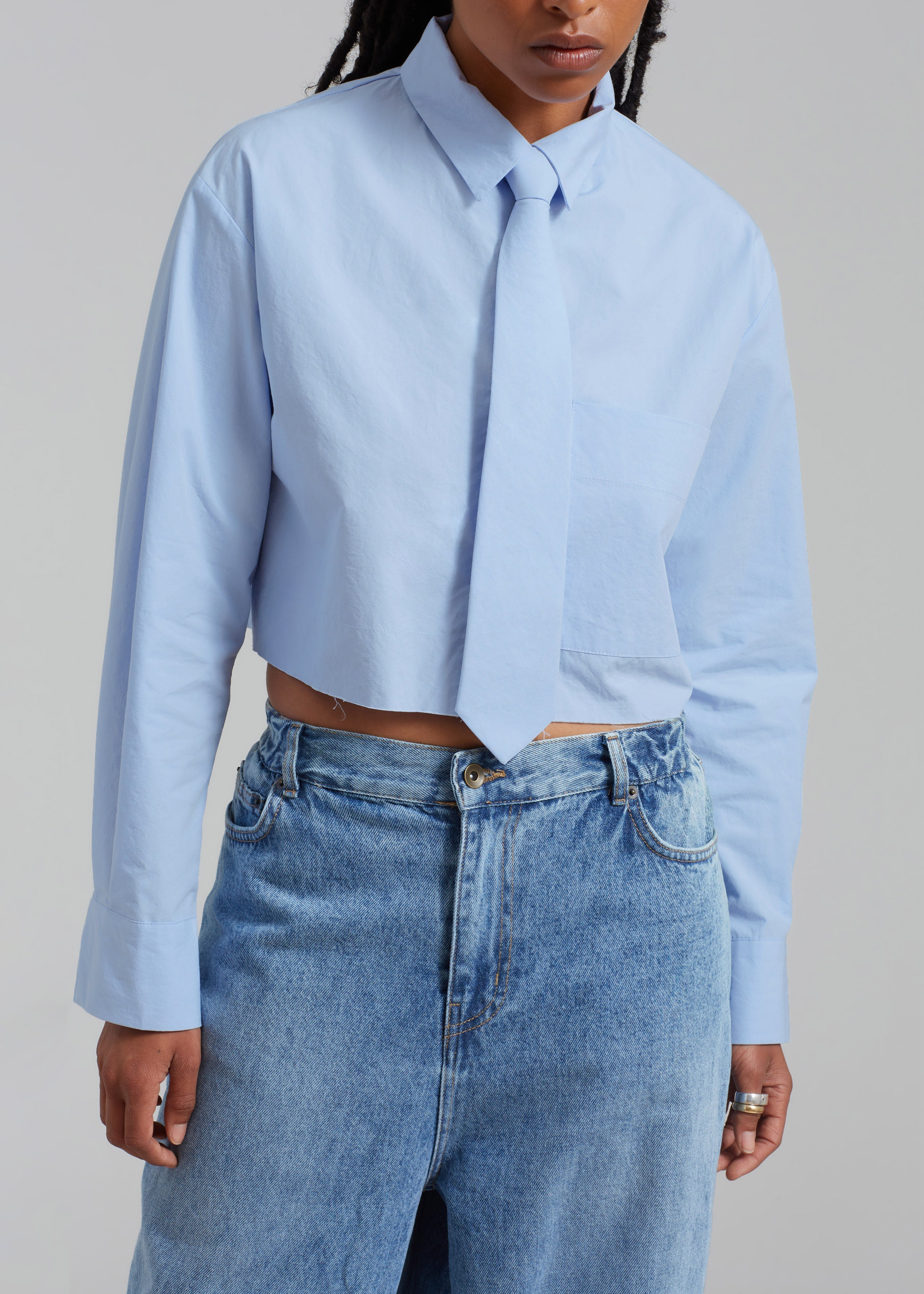 Annie Necktie Shirt - Sky - 9