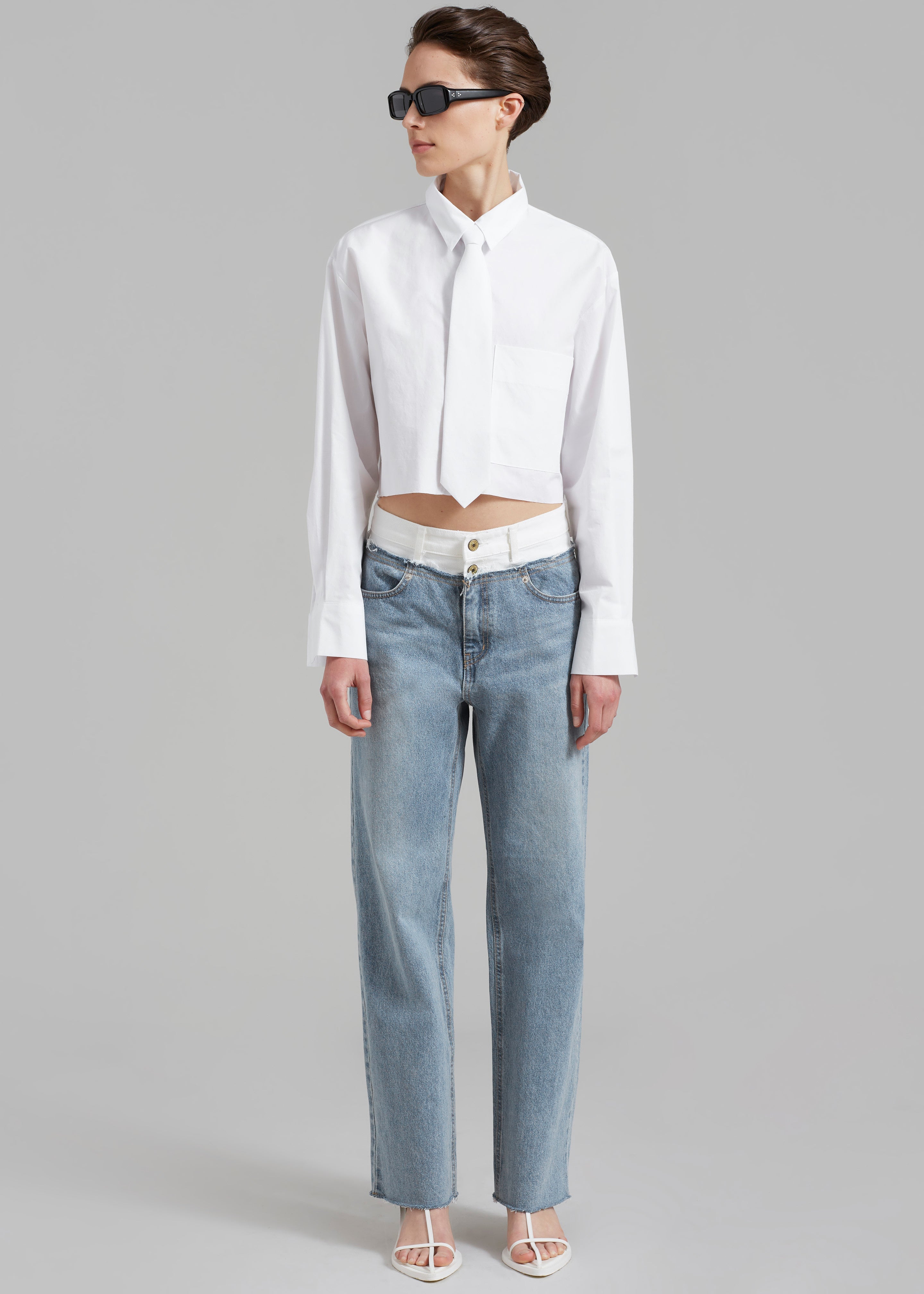 Annie Necktie Shirt - White - 5