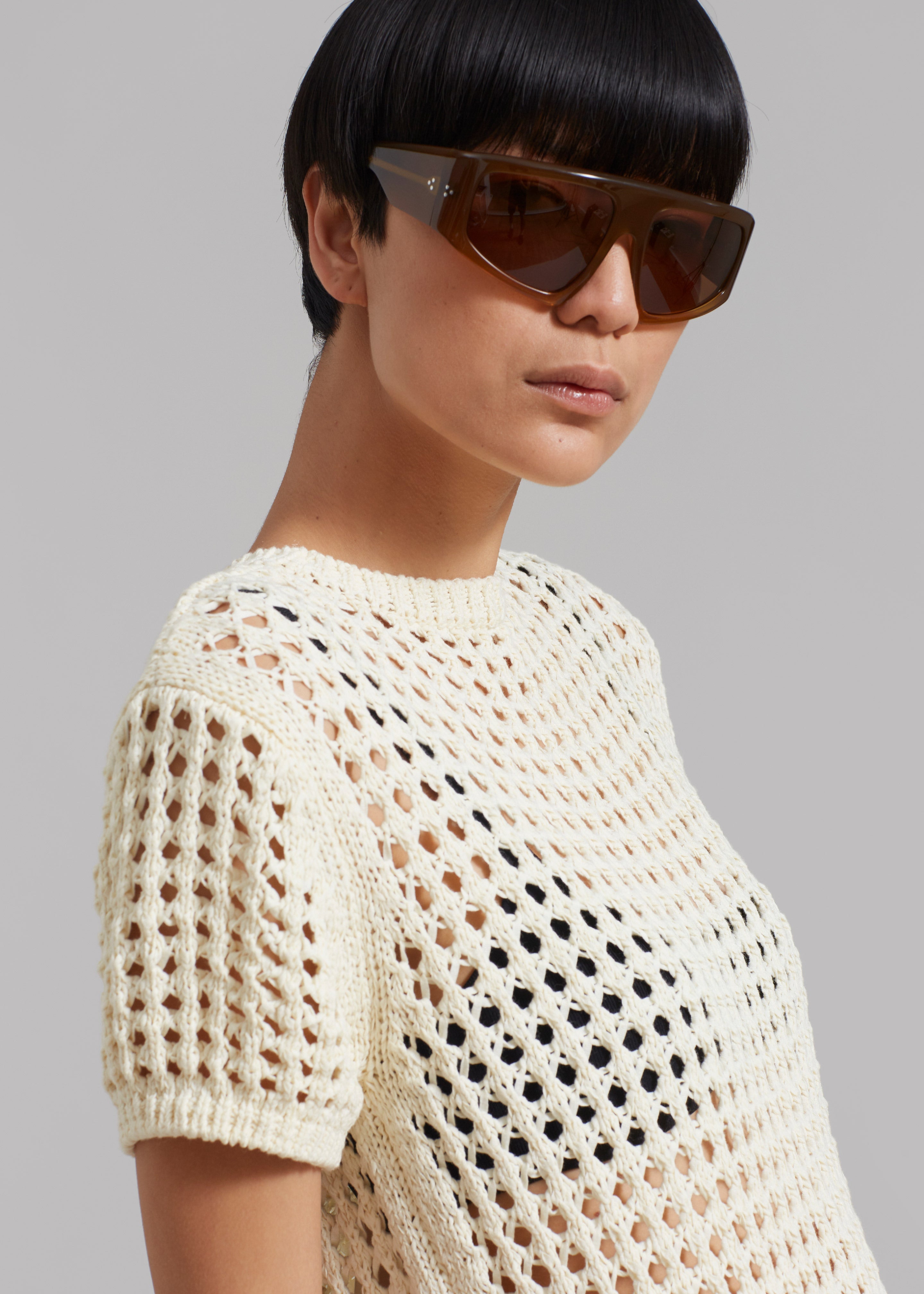 Ari Knit Mini Dress - Cream - 2