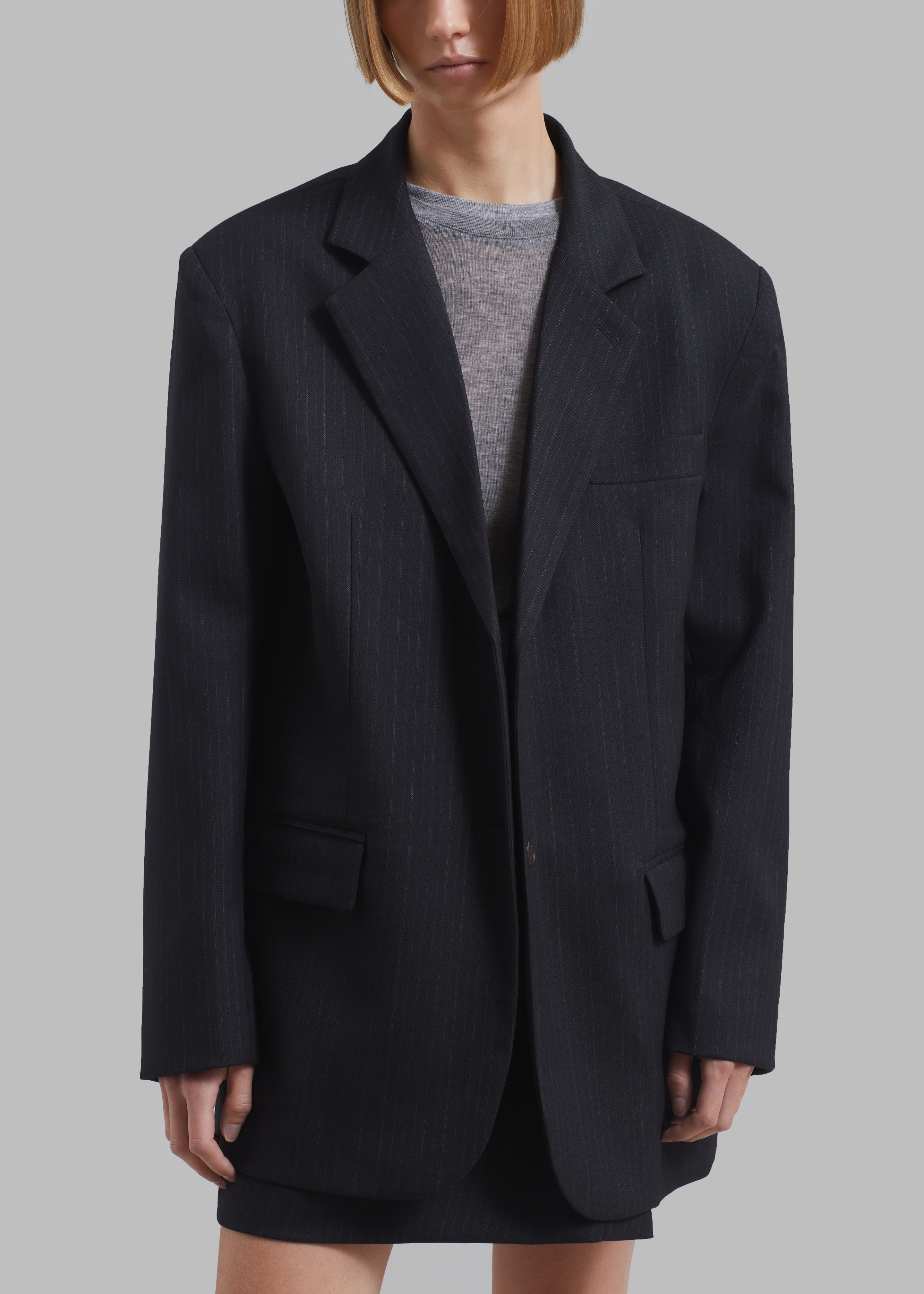 Aris Blazer - Black Pinstripe - 3