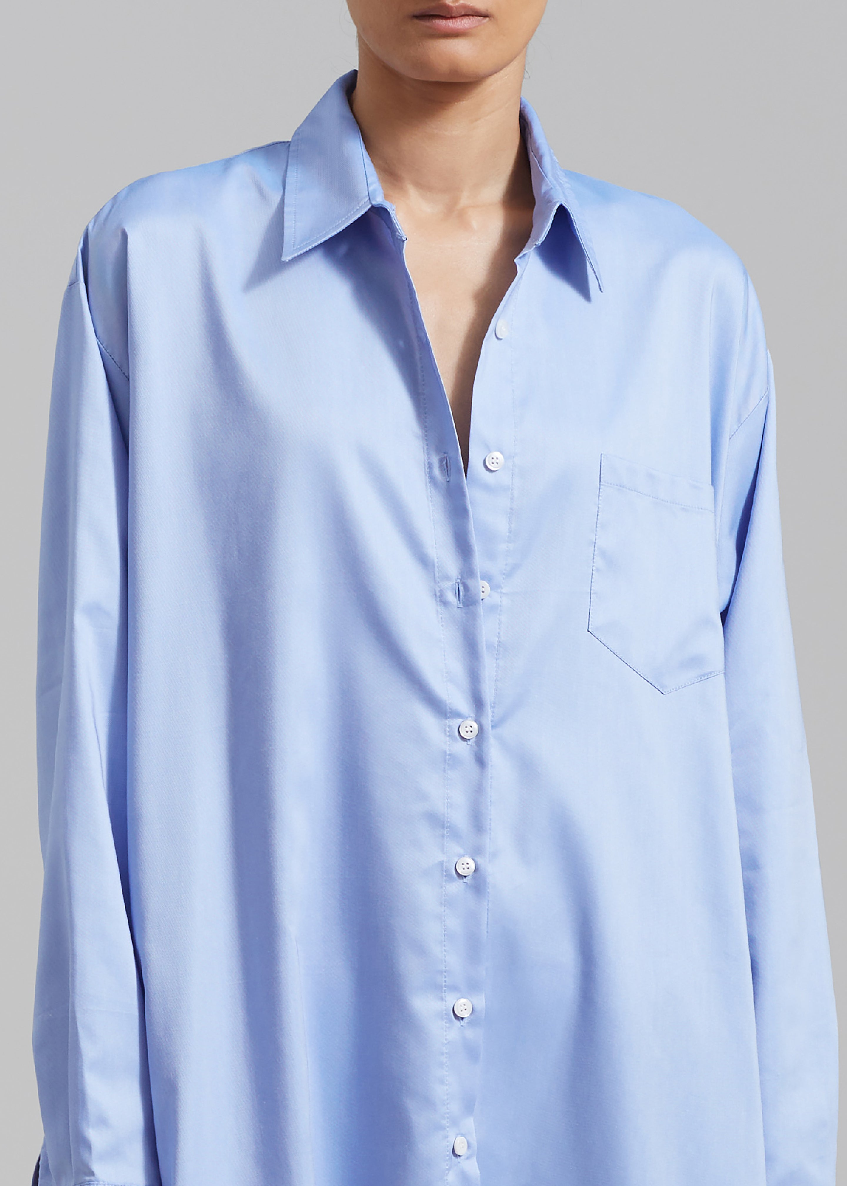 Avery Shirt Dress - Blue - 4