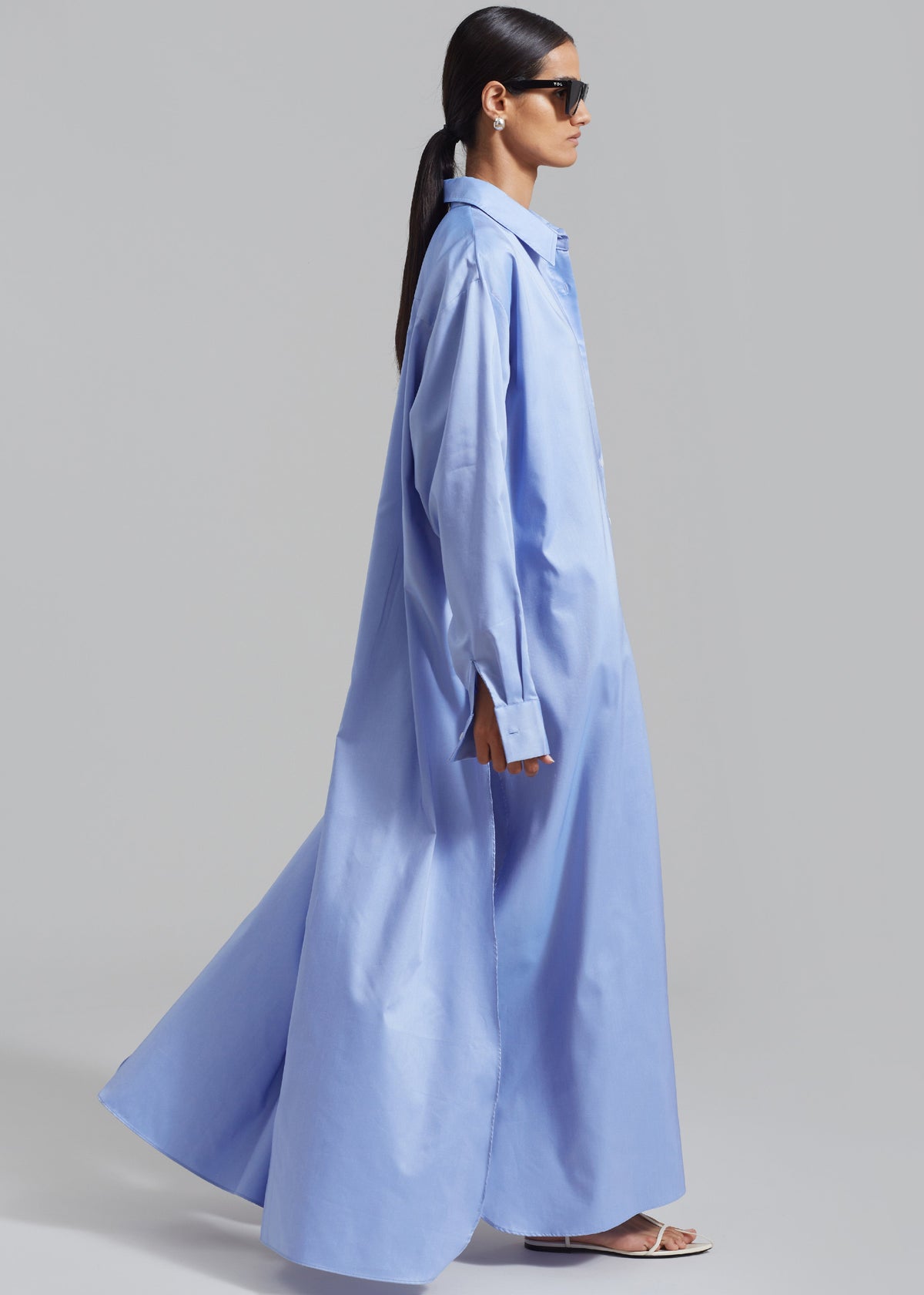 Avery Shirt Dress - Blue - 5