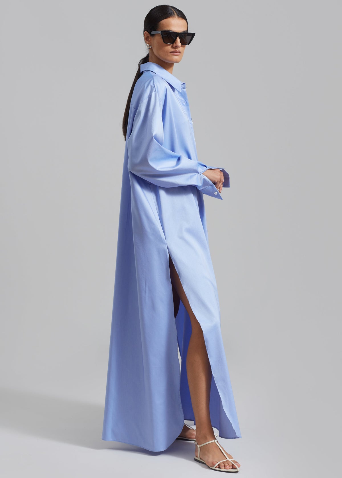Avery Shirt Dress - Blue - 2