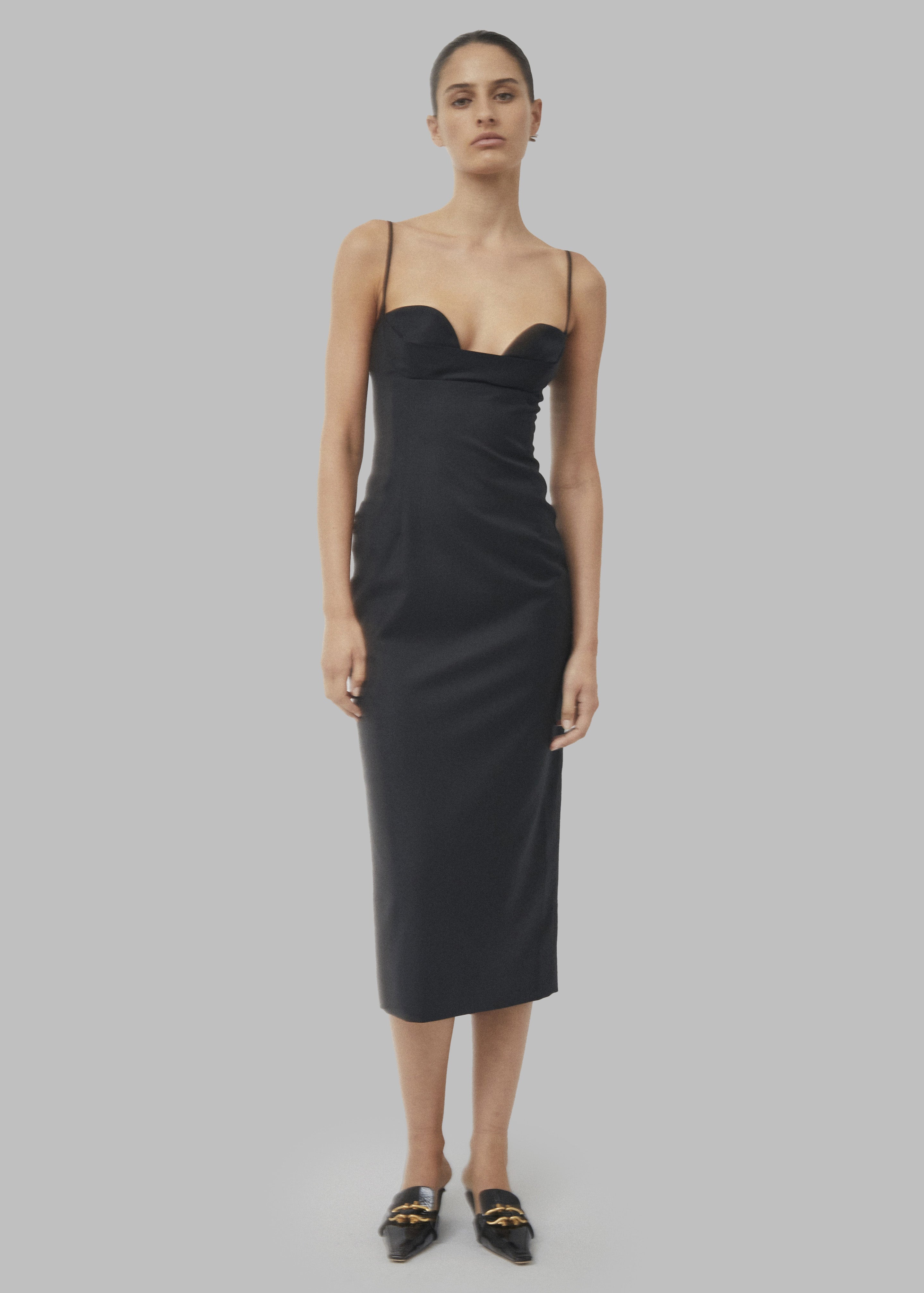 Beare Park Cowl Neck Pencil Dress - Black - 1