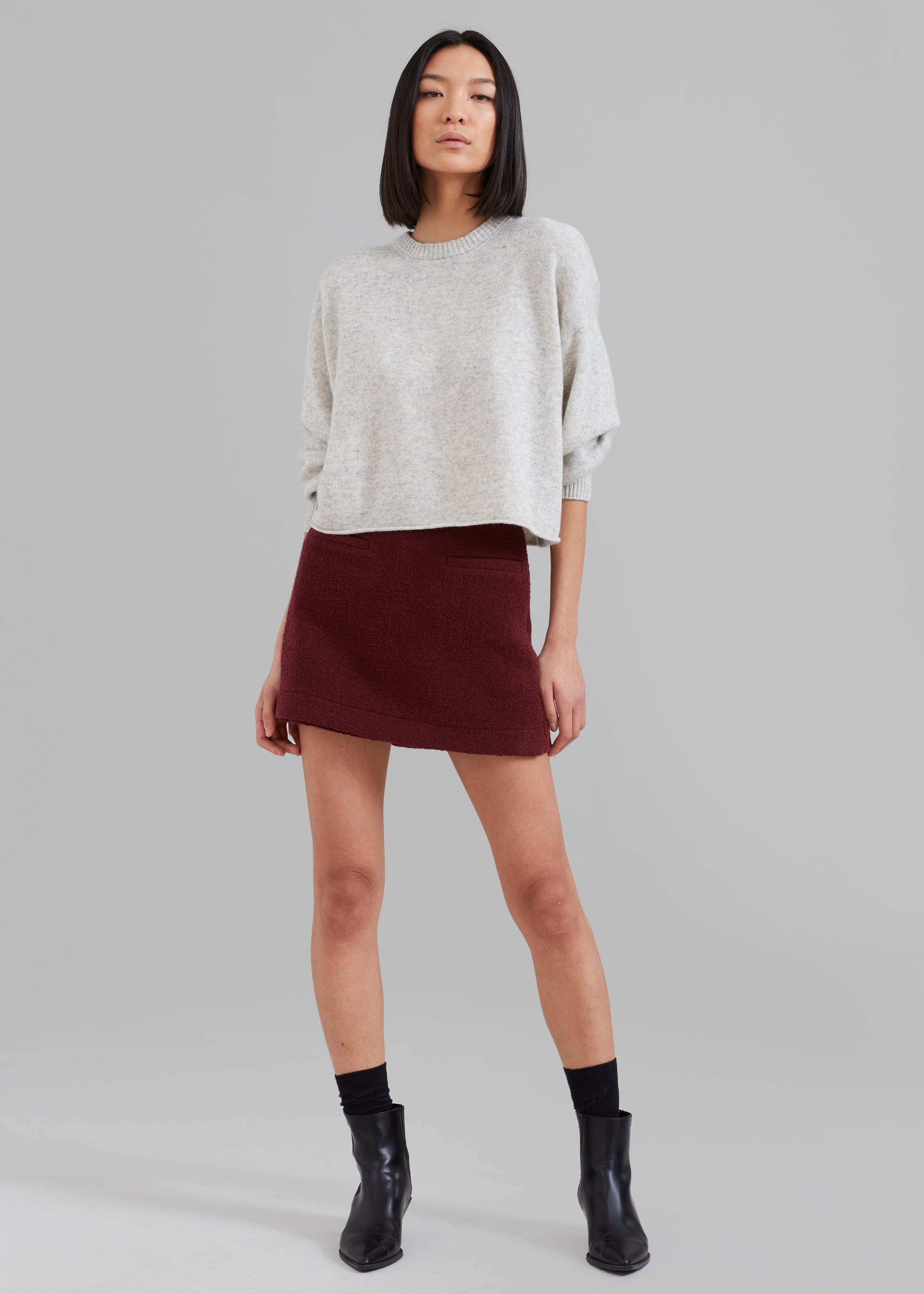 Beverly Wool-Blend Skort - Burgundy - 2