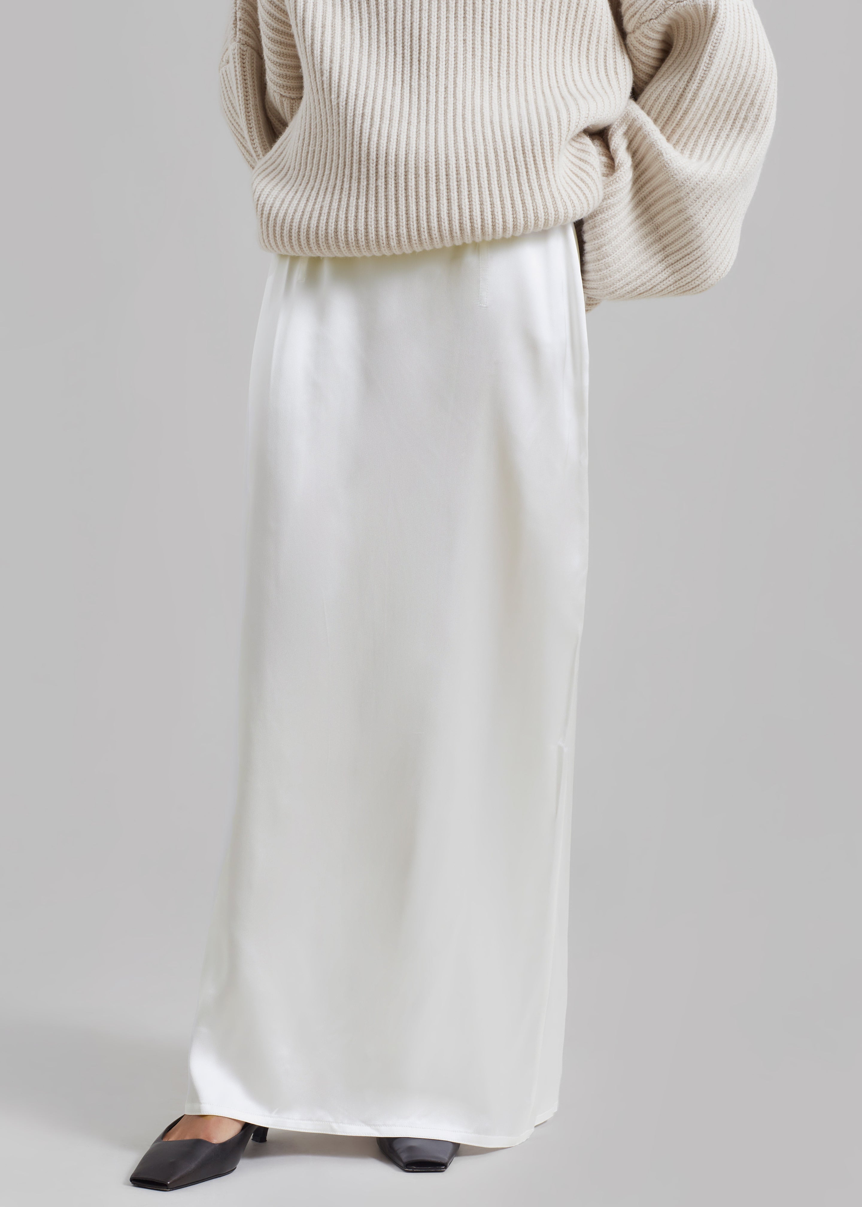 Bevza Ankle Length Skirt - Ivory - 3
