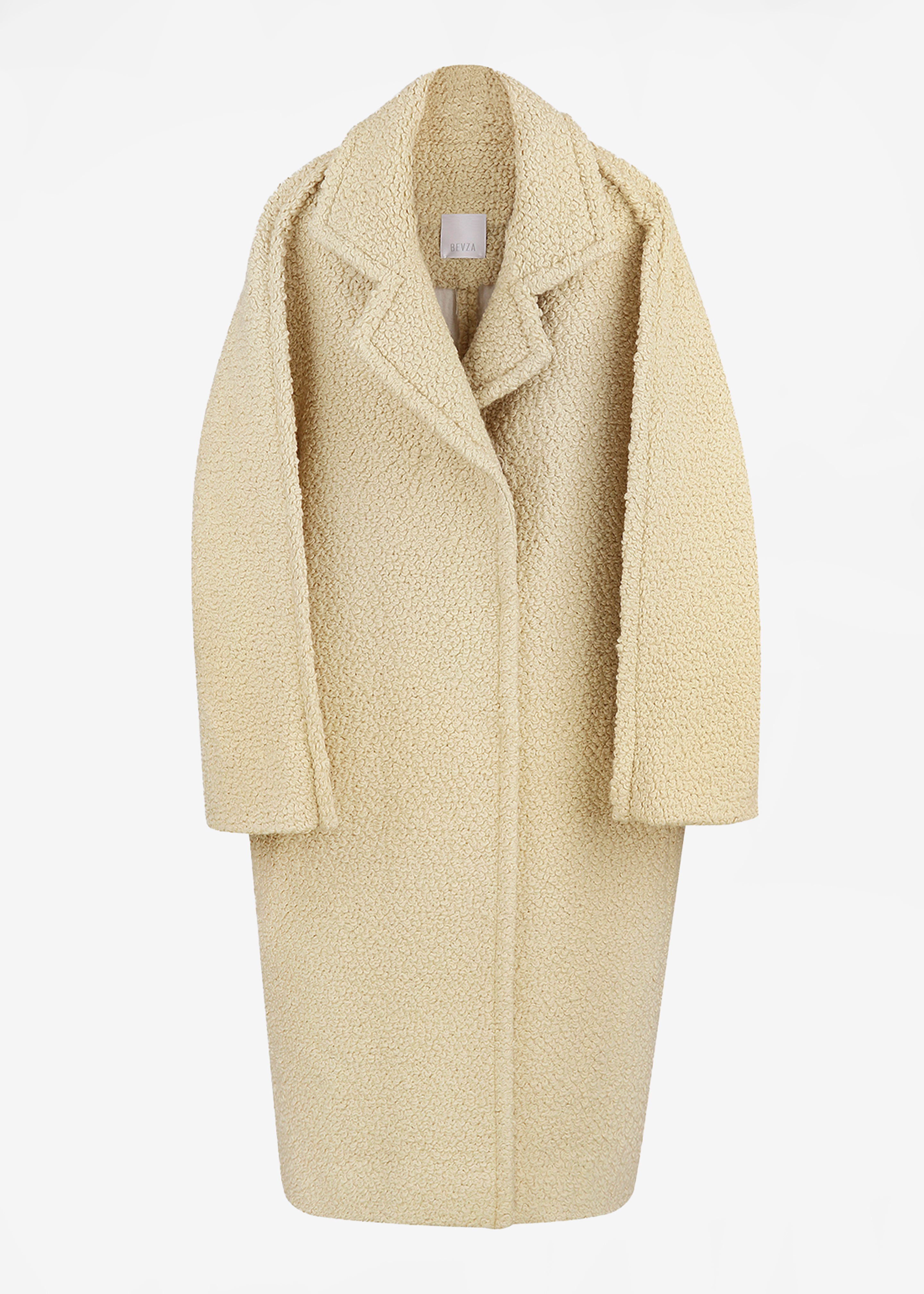 Bevza Buckled Wool Coat - Sand Beige - 7