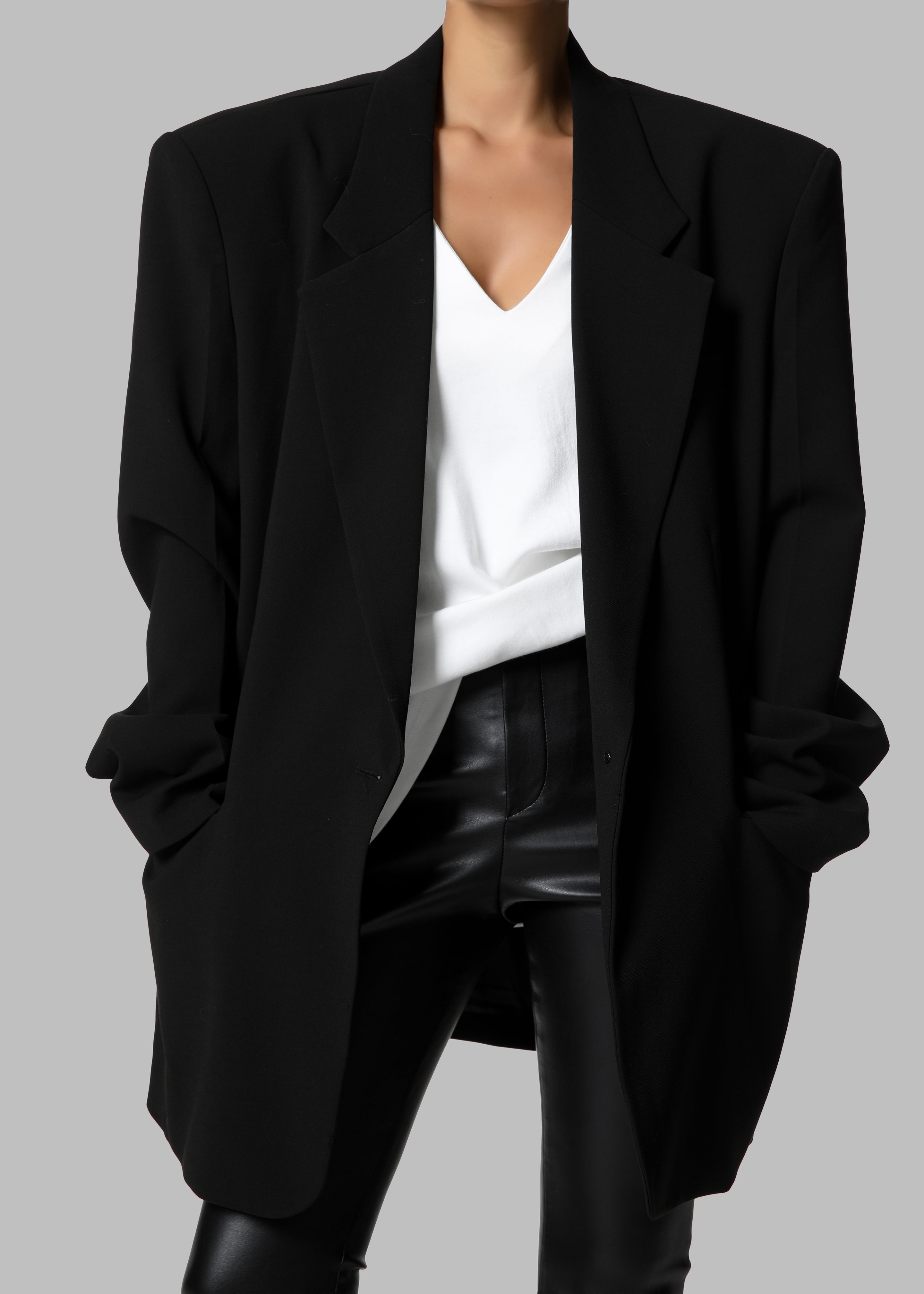 Billie Oversized Blazer - Black - 1