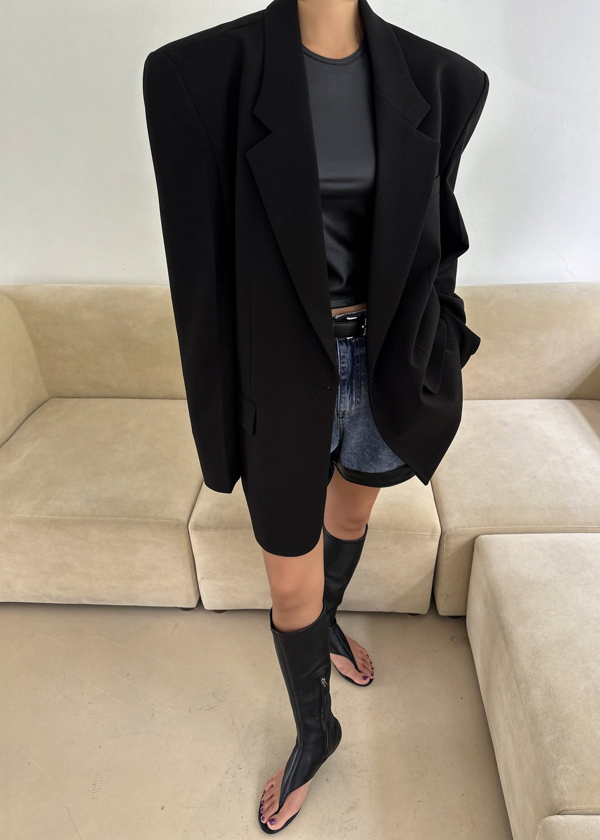 Billie Oversized Blazer - Black - 5