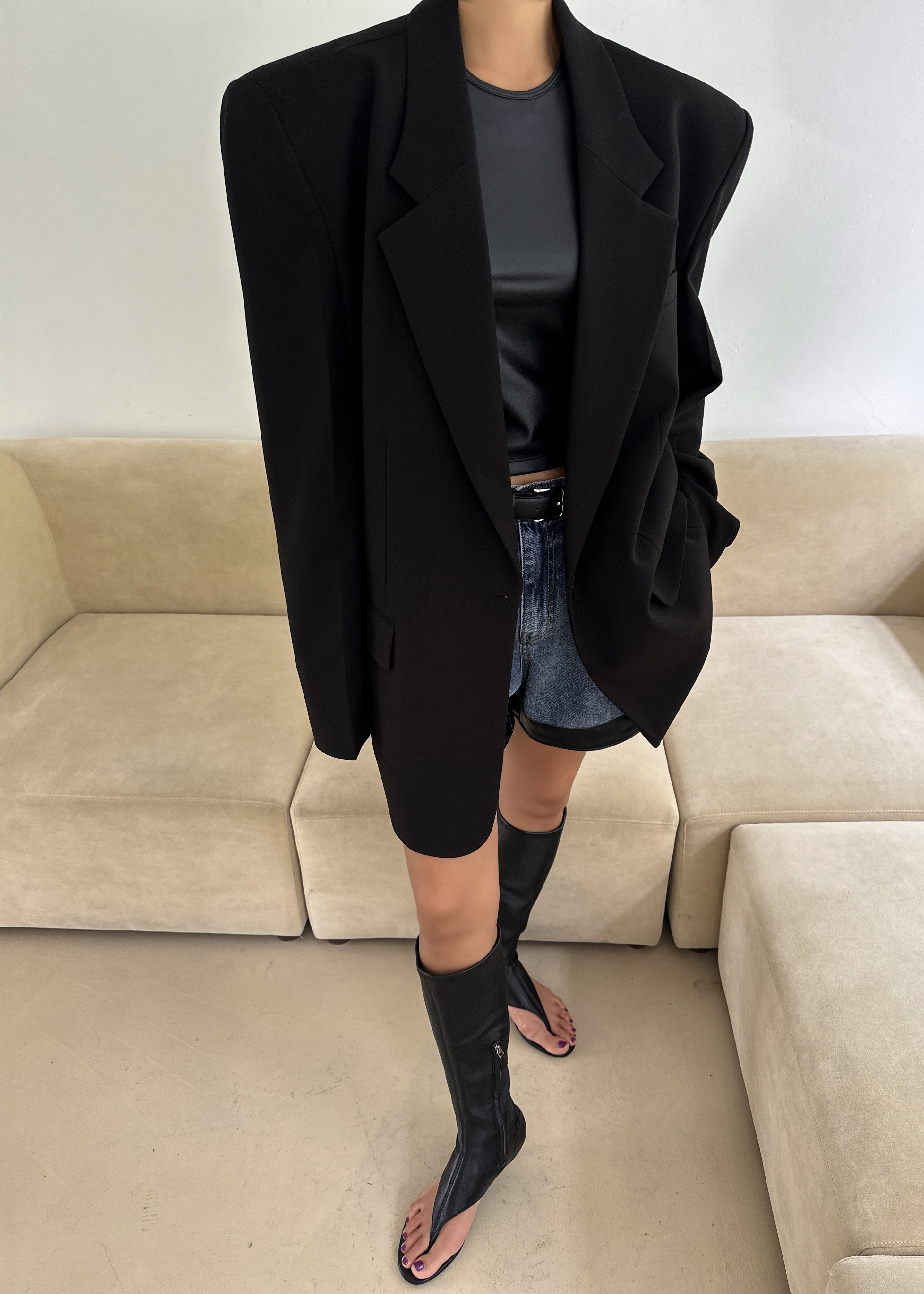 Billie Oversized Blazer - Black - 5