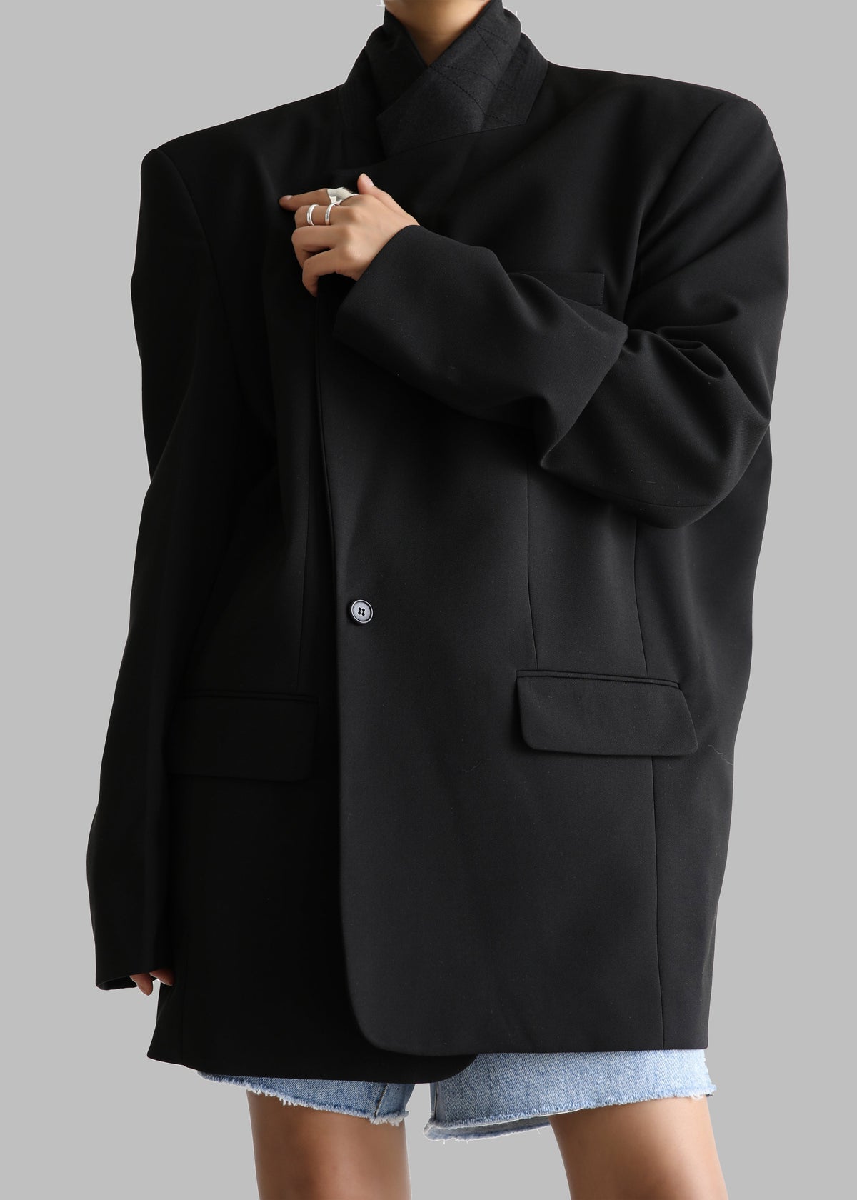 Billie Oversized Blazer - Black - 7