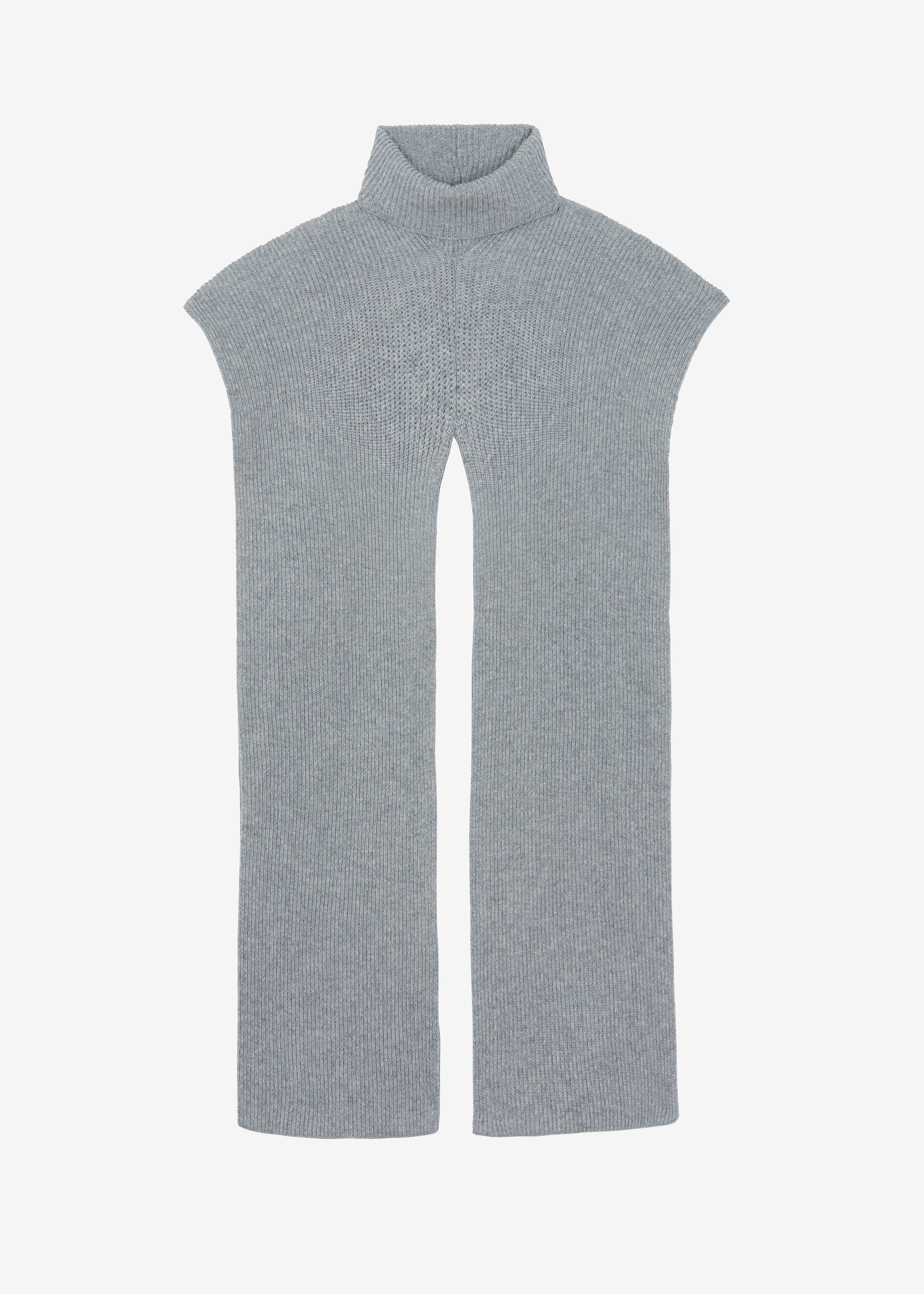 Bobbie Cropped Turtleneck Poncho - Grey - 9