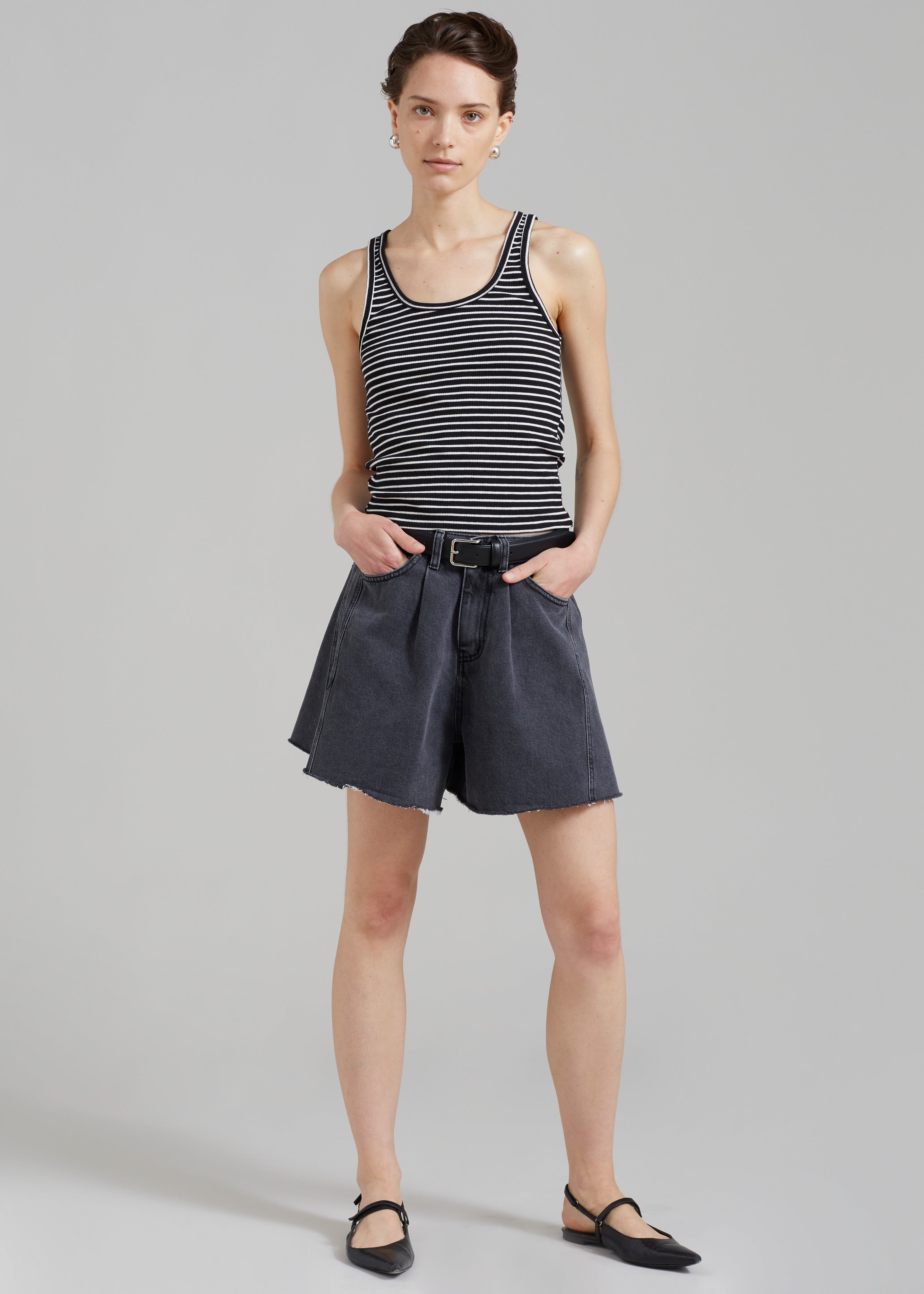 Bryn Tank Top - White Stripe - 3