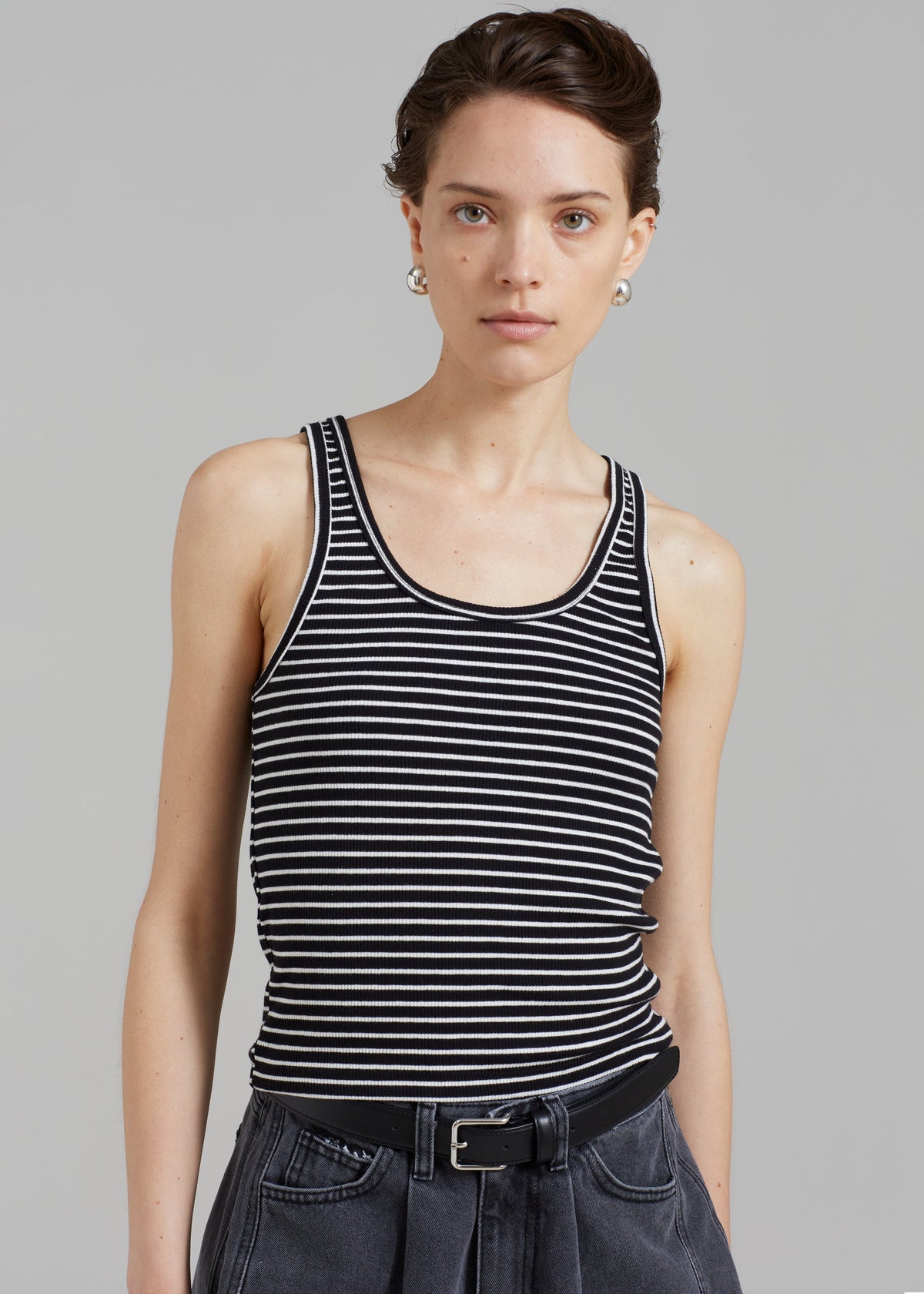 Bryn Tank Top - White Stripe - 4