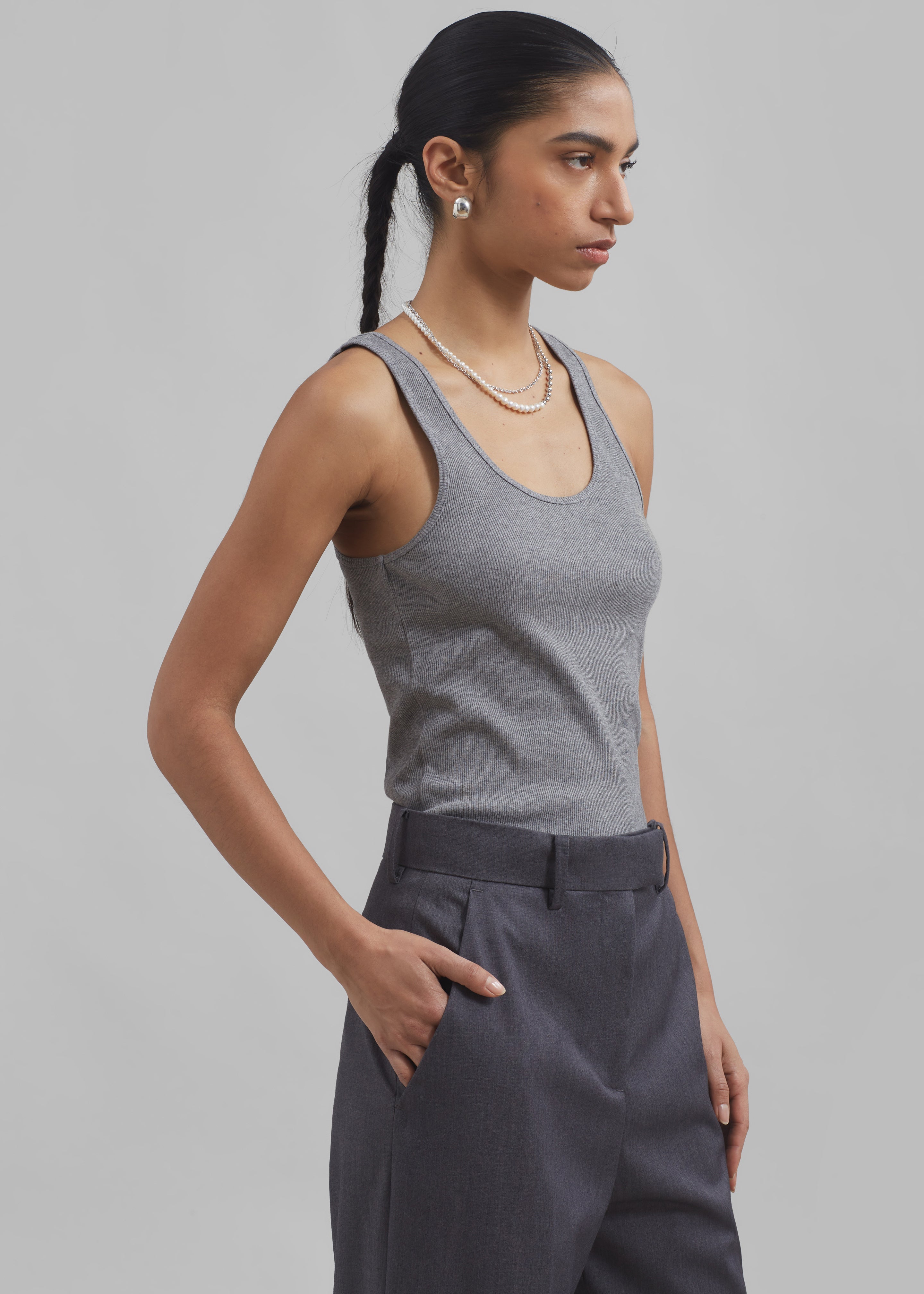 By Malene Birger Anisa Tank Top Grey Melange Frankie Shop Europe