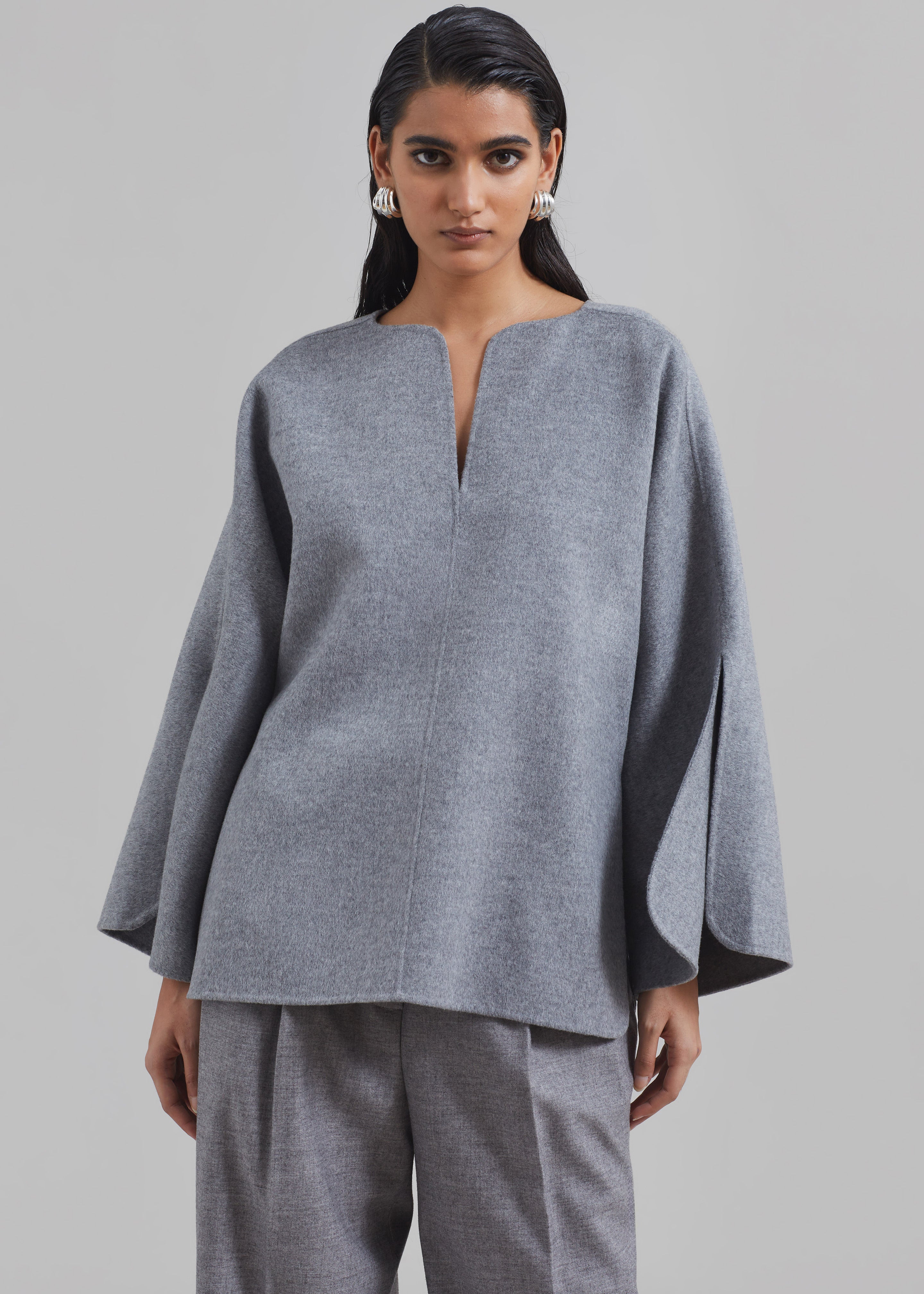 By Malene Birger Calias Blouse - Grey Melange - 3